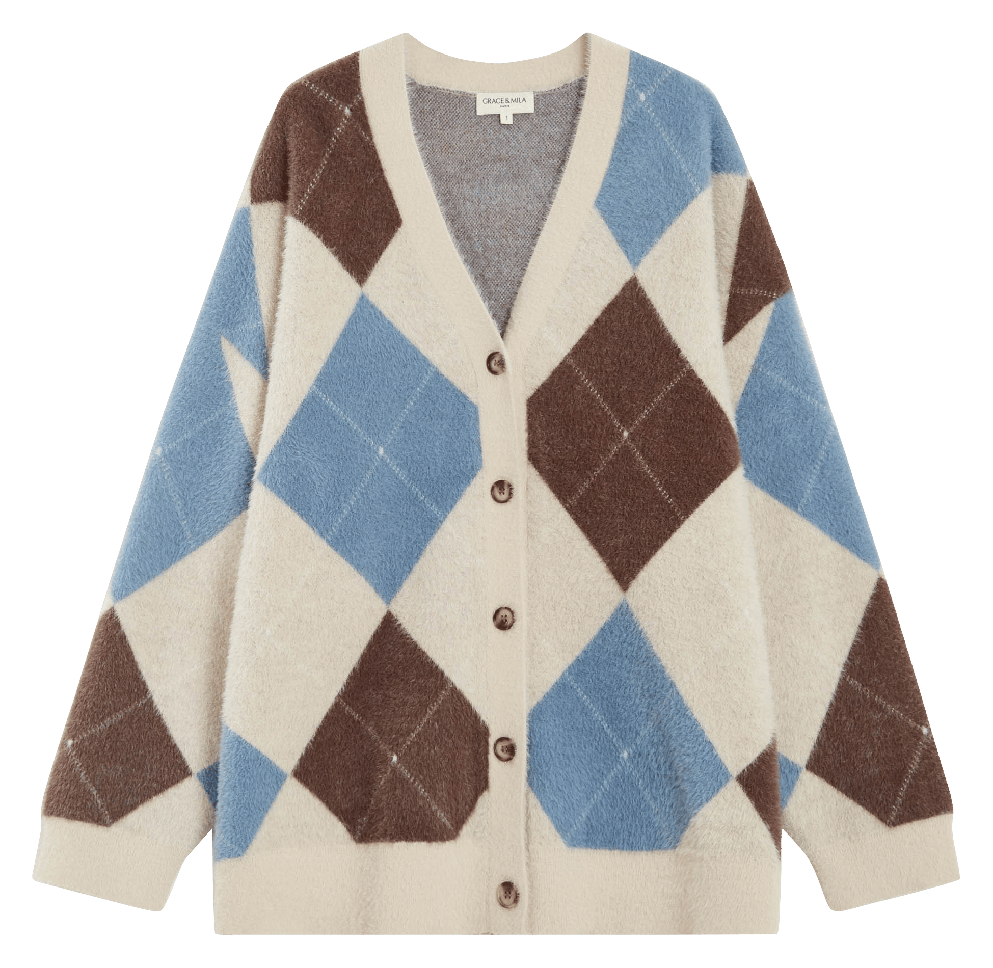 Oversized printed vest GRACE ET MILA Blue