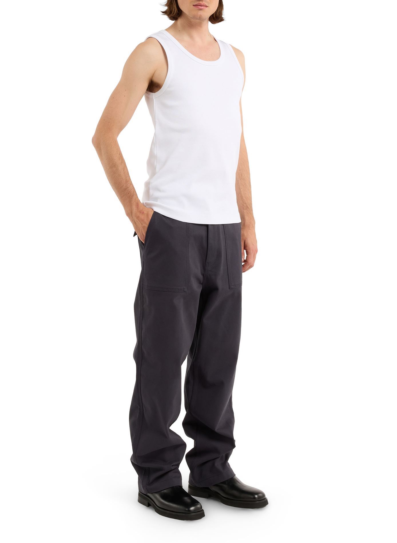 Round neck tank top in cotton SAISON 1865 White