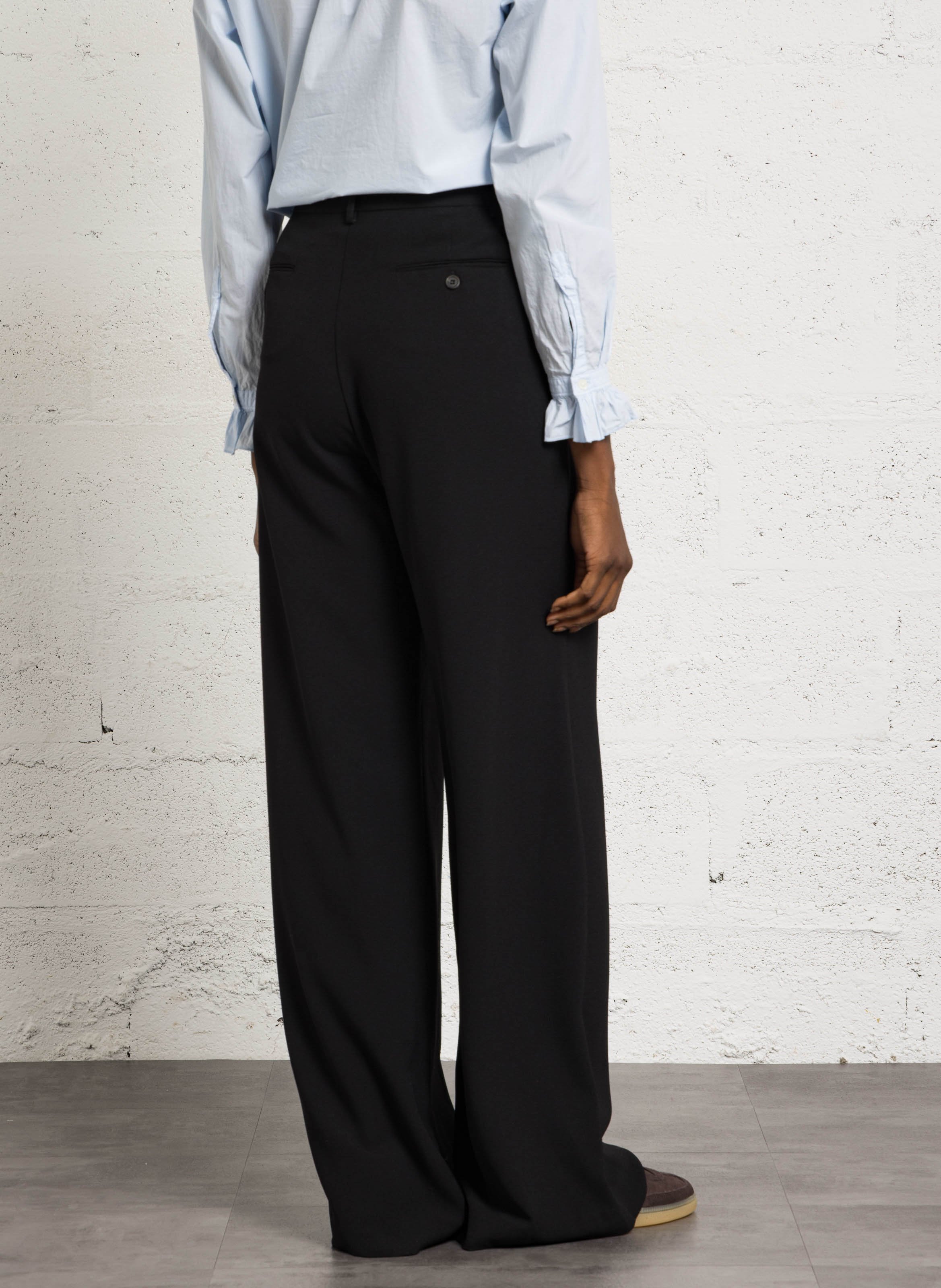 Pantalon large taille haute HARTFORD Noir