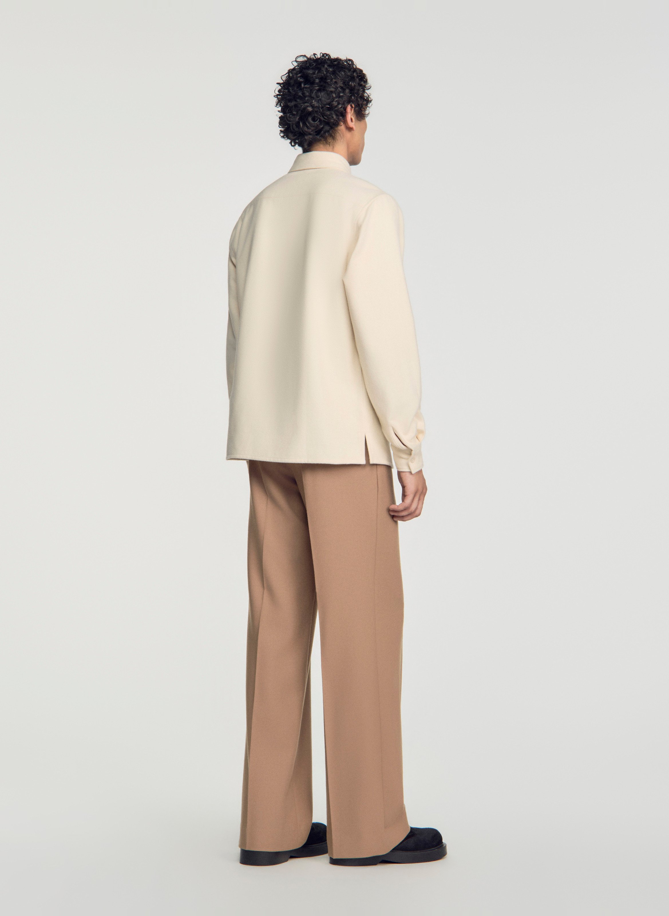 Rechte effen knoopblouse | Beige SANDRO Heren
