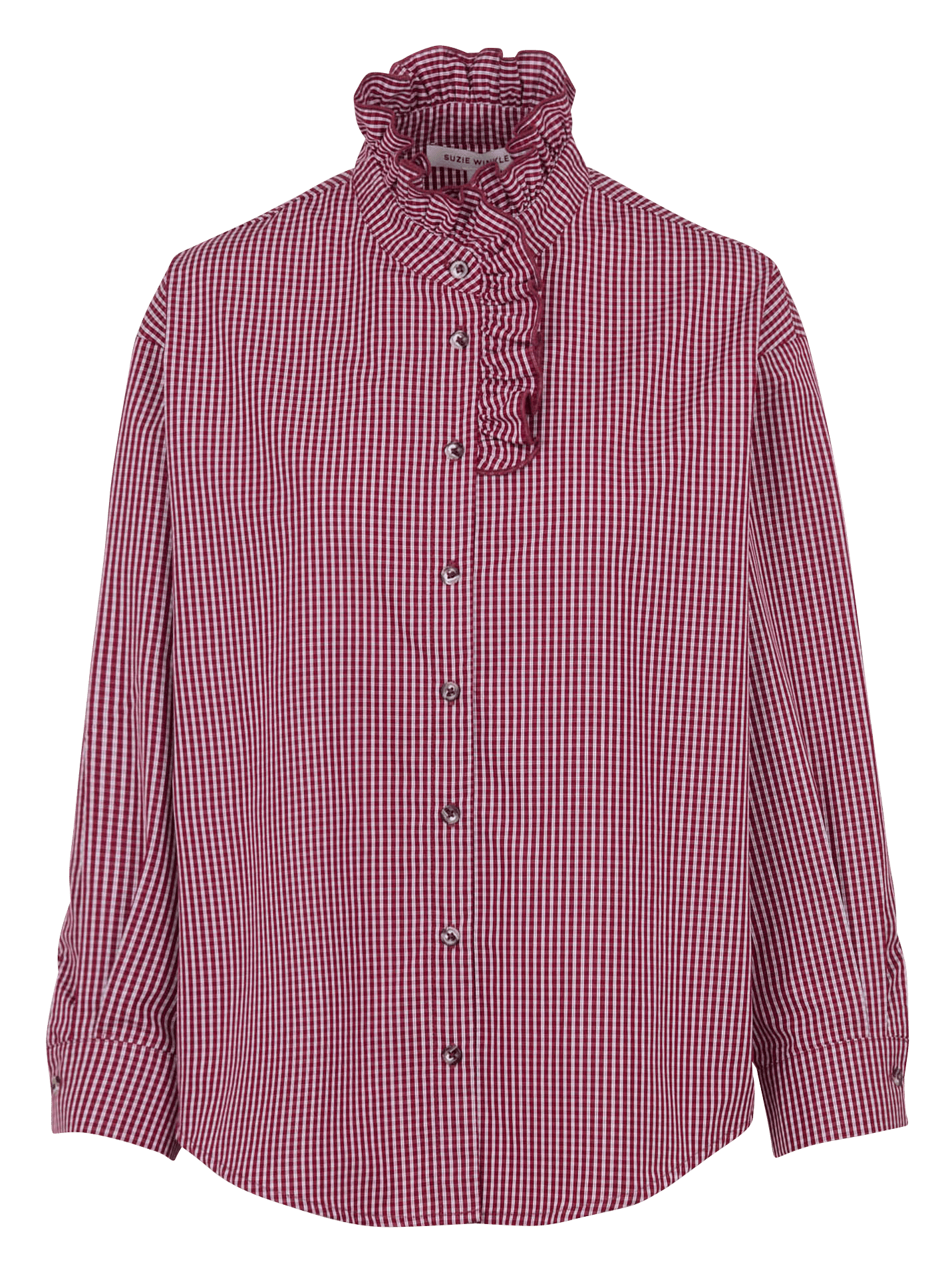 Oversized Victorian collar cotton shirt SUZIE WINKLE Red