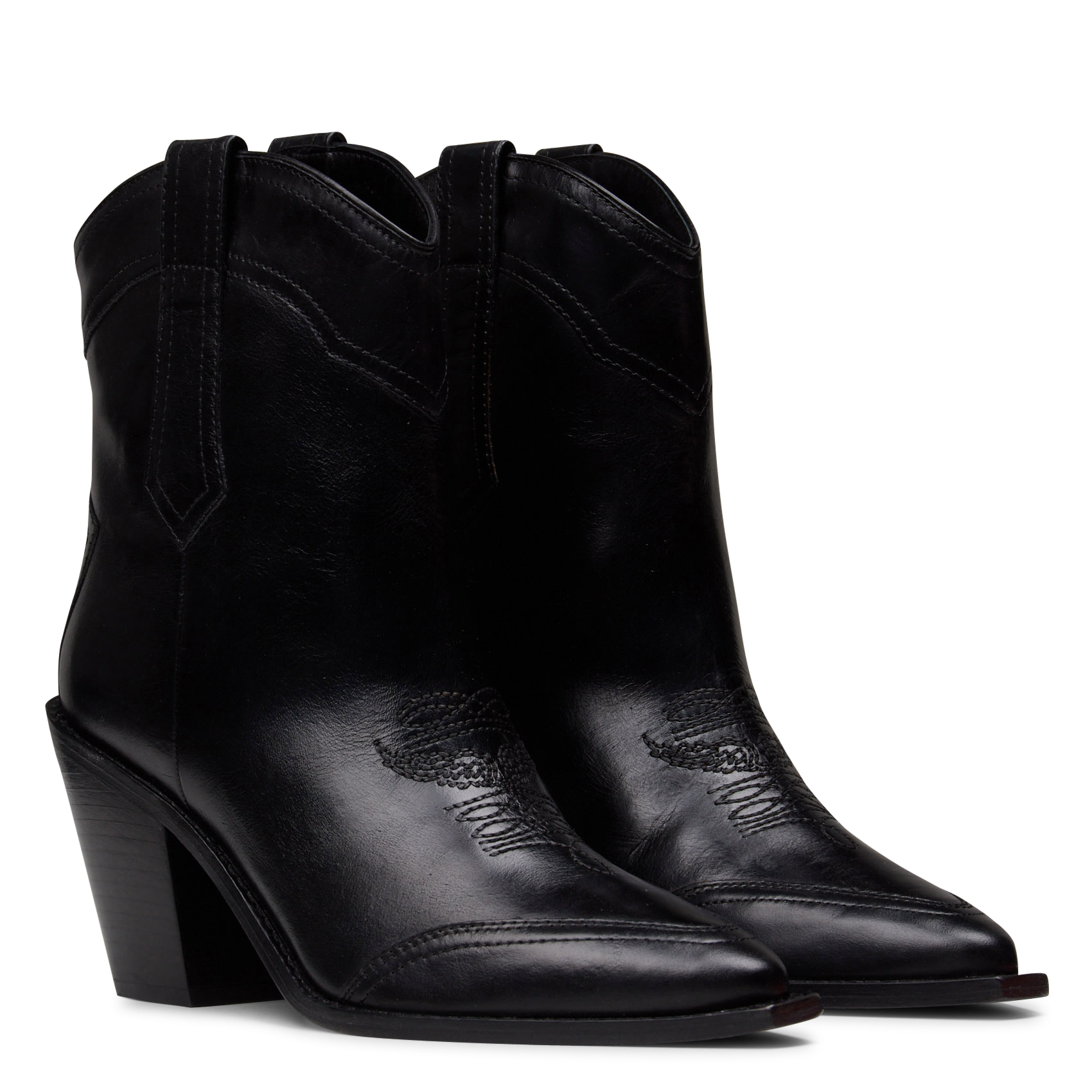 Leather mid-calf boots with pointed toe ZADIG&VOLTAIRE Black