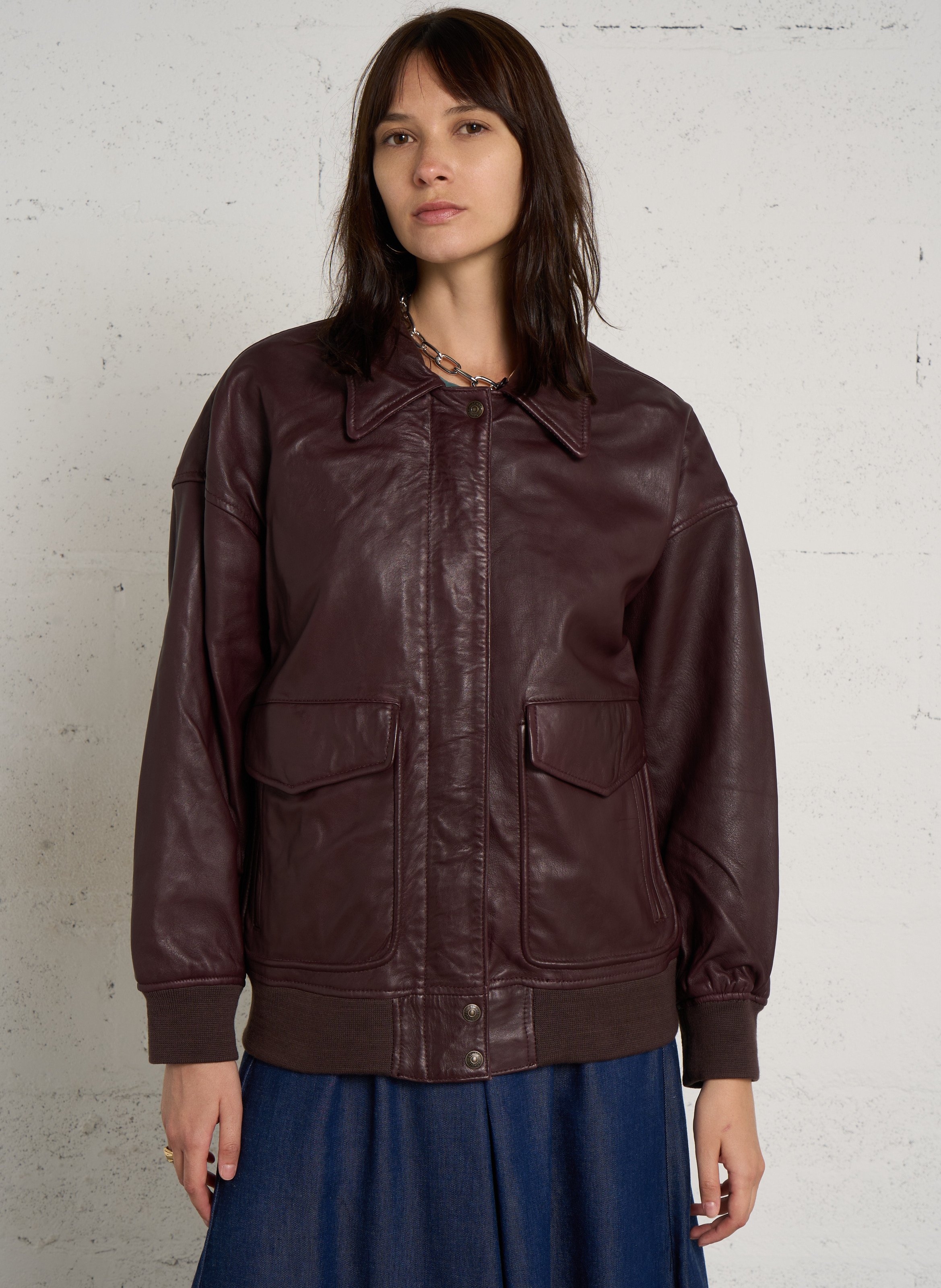 Blouson en cuir  SCHOTT Rouge
