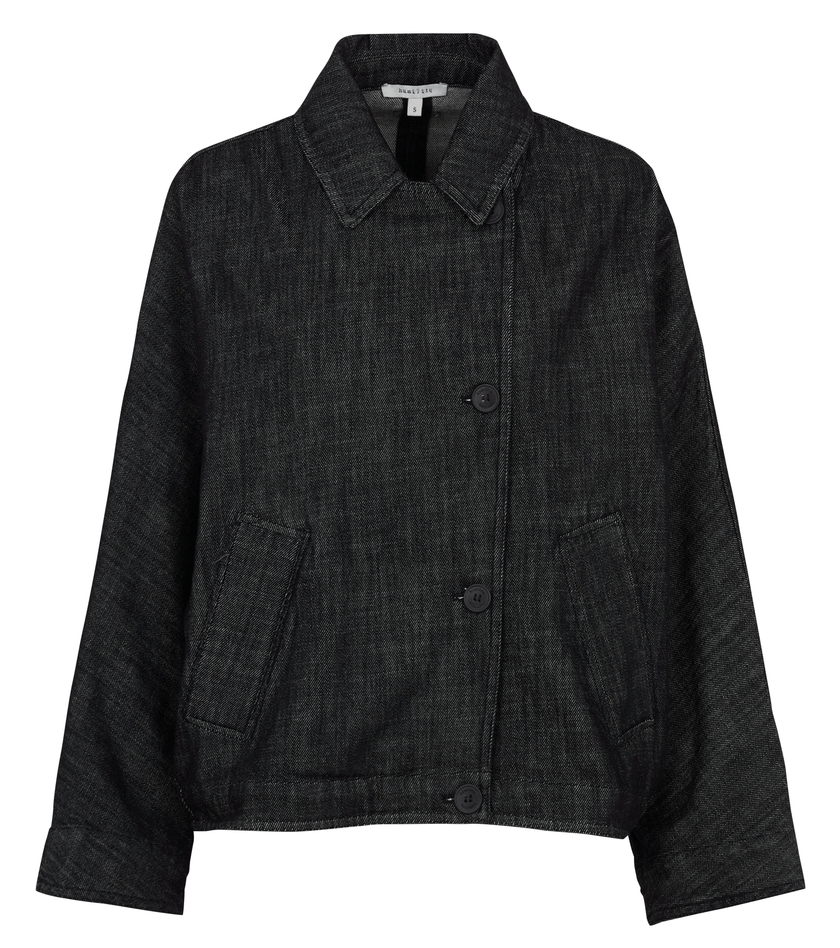 Blouson col classique en denim de coton HUMILITY Noir