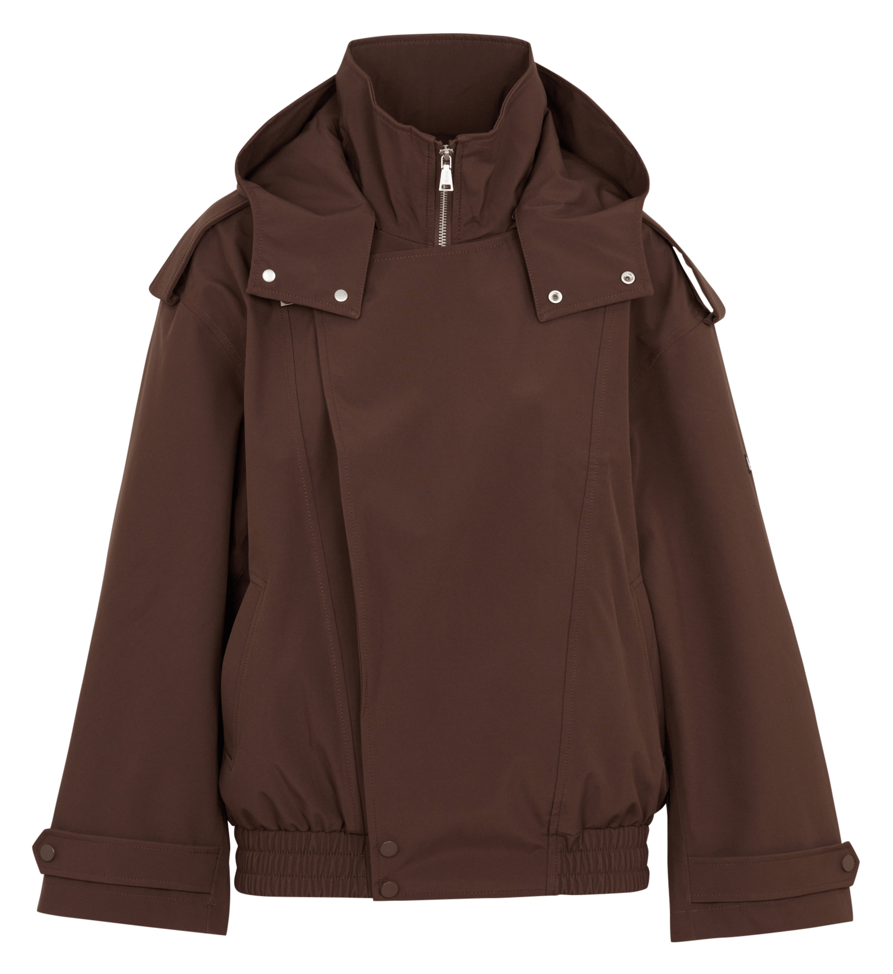 Weit geschnittene Jacke mit abnehmbarer Kapuze FLOTTE Braun