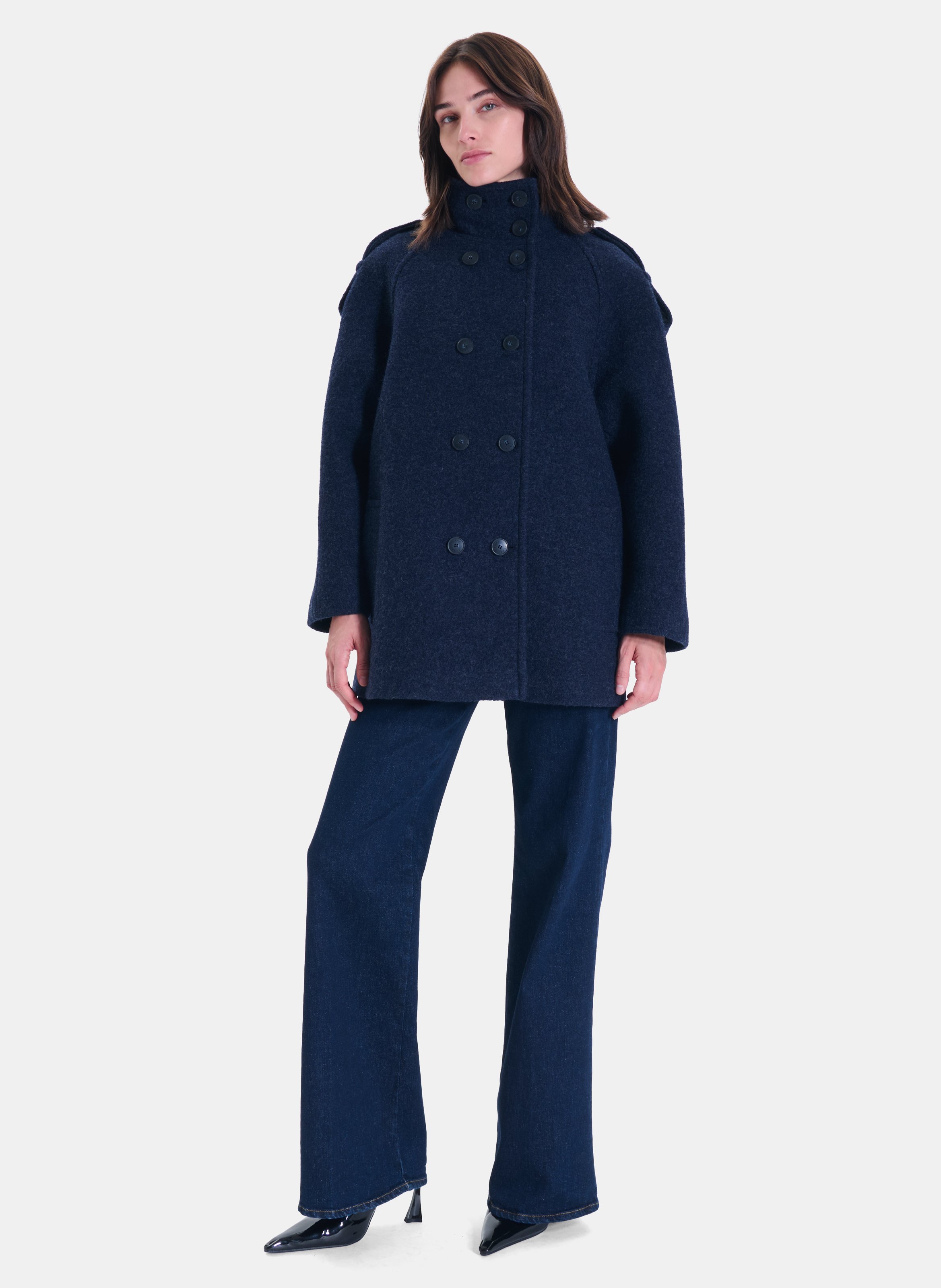 High-neck wool coat ZAPA