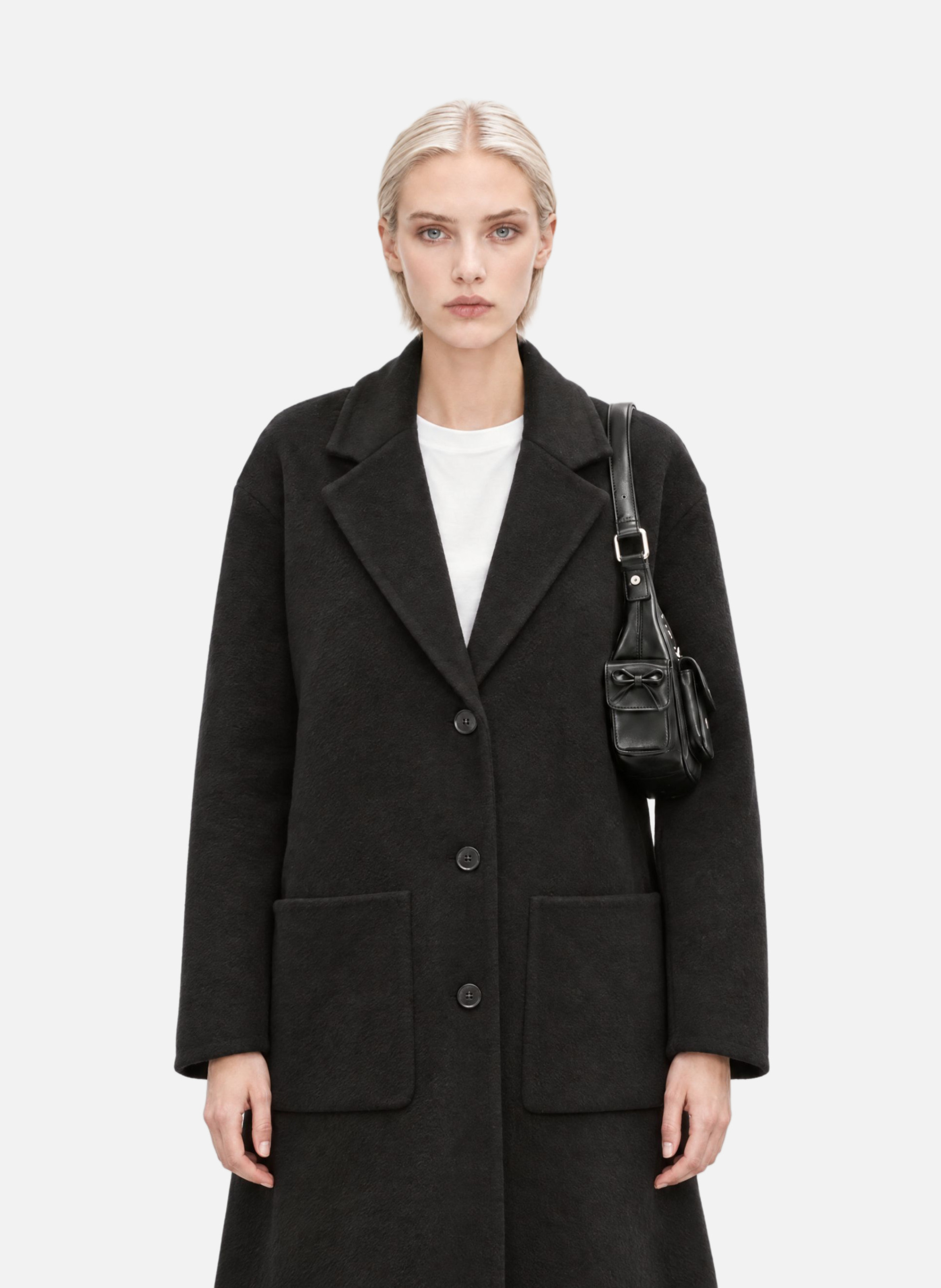 Double-faced wool blend coat THE KOOPLES Black