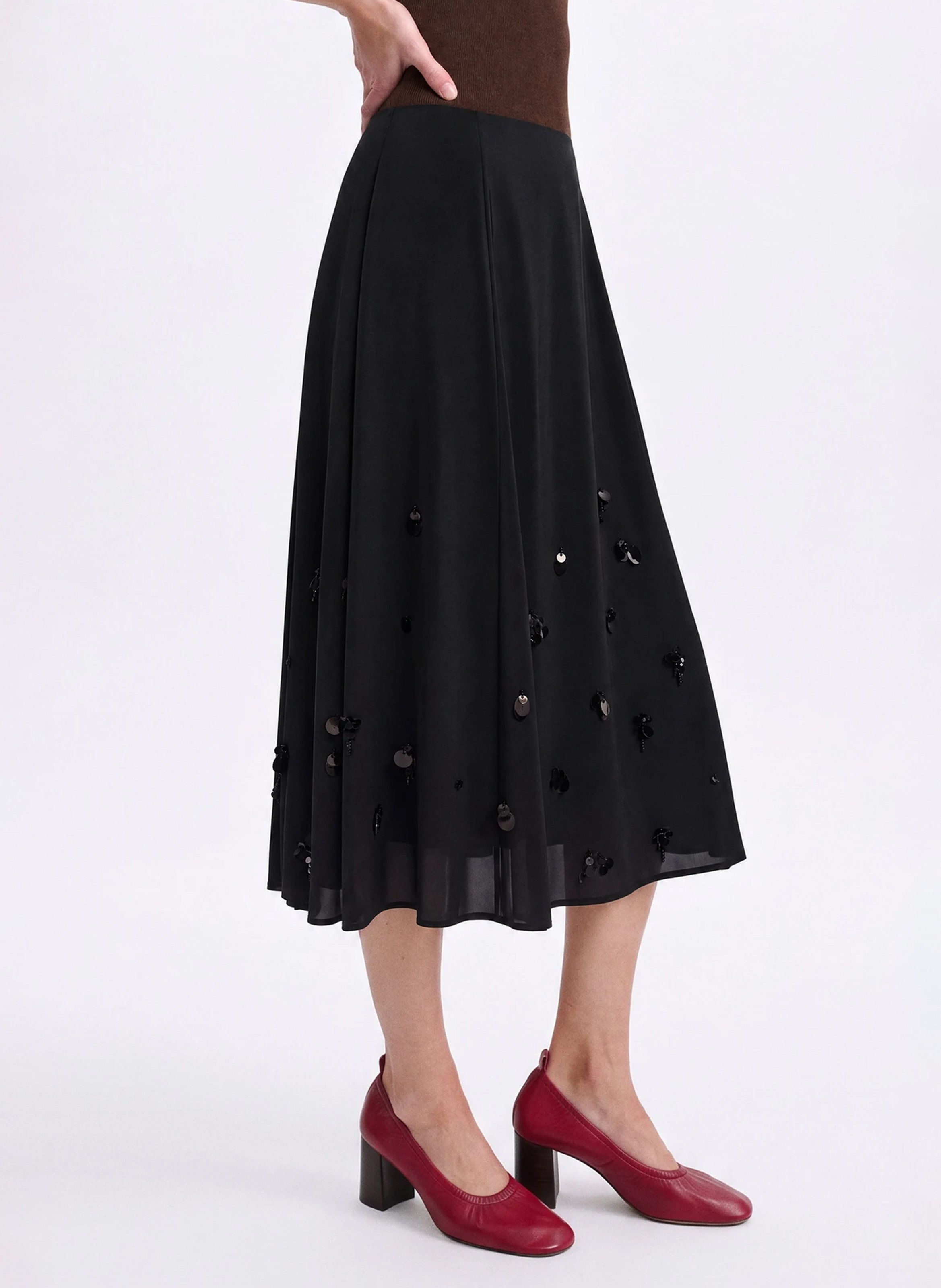 Jupe midi évasée VANESSA BRUNO Noir