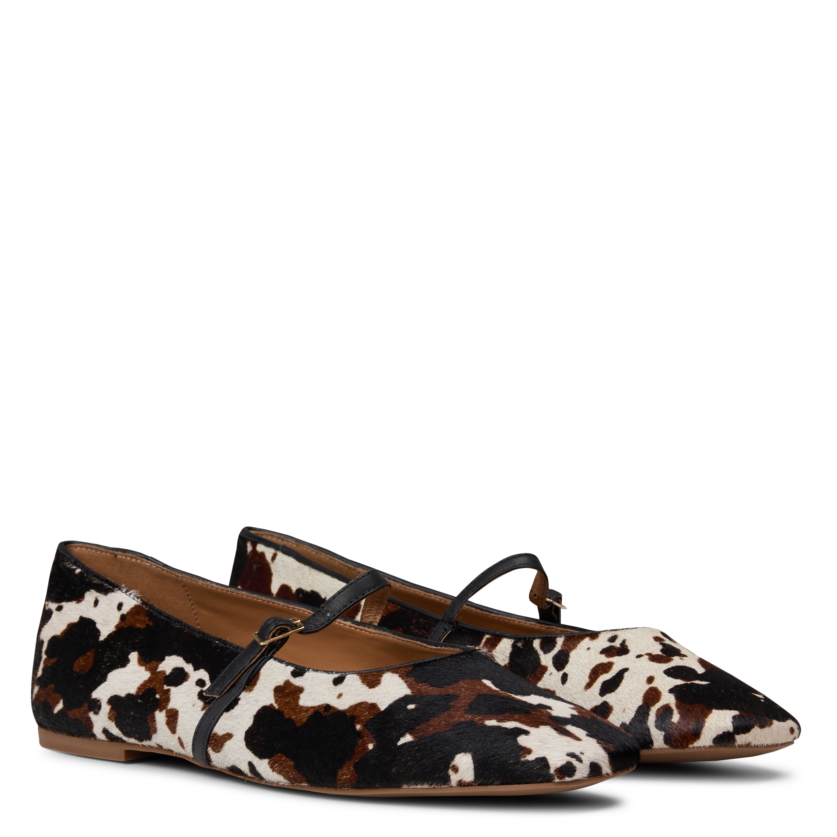 Animal-print leather ballet flats JB MARTIN Black
