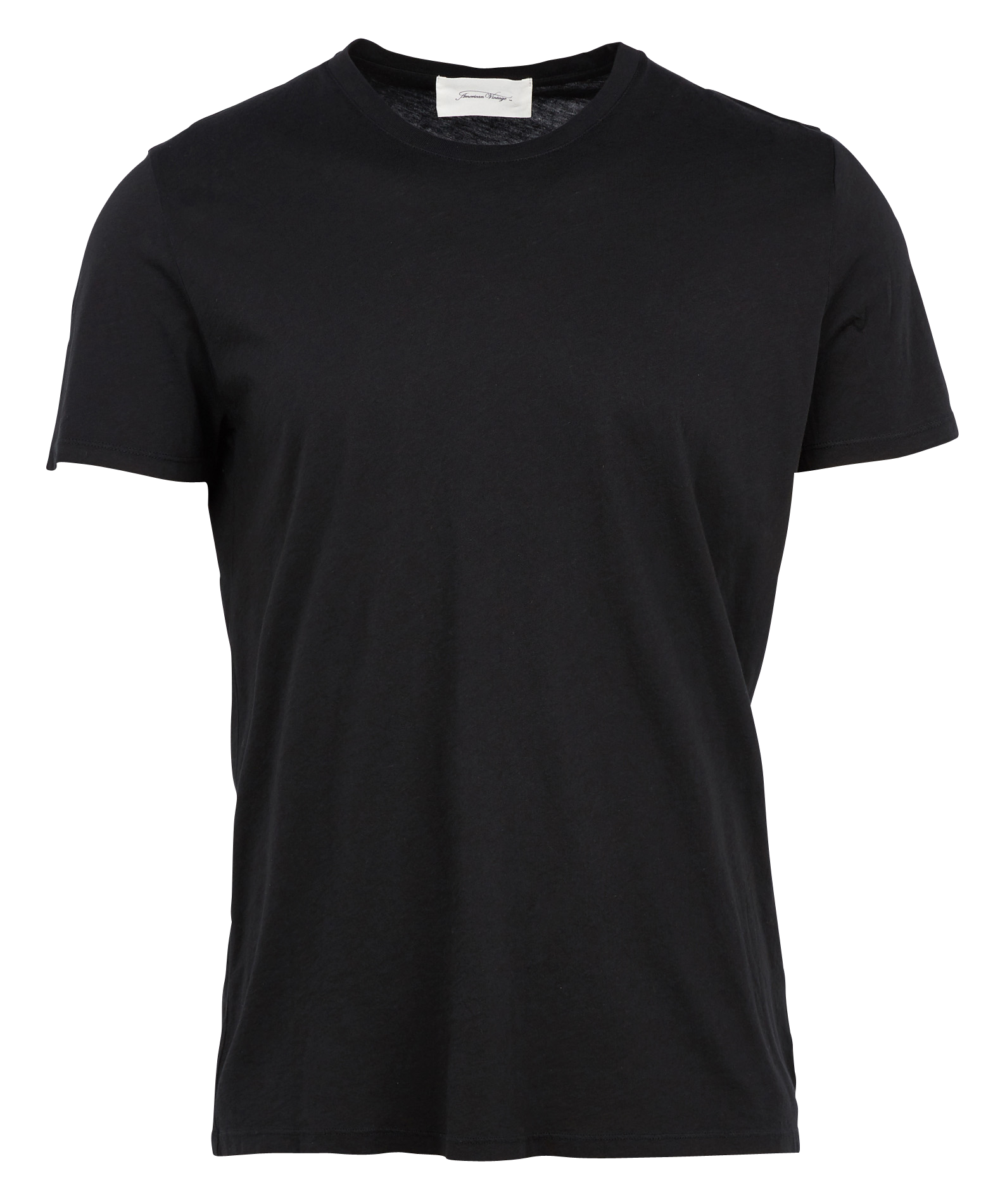 Tee-shirt col rond regular-fit en coton AMERICAN VINTAGE Noir