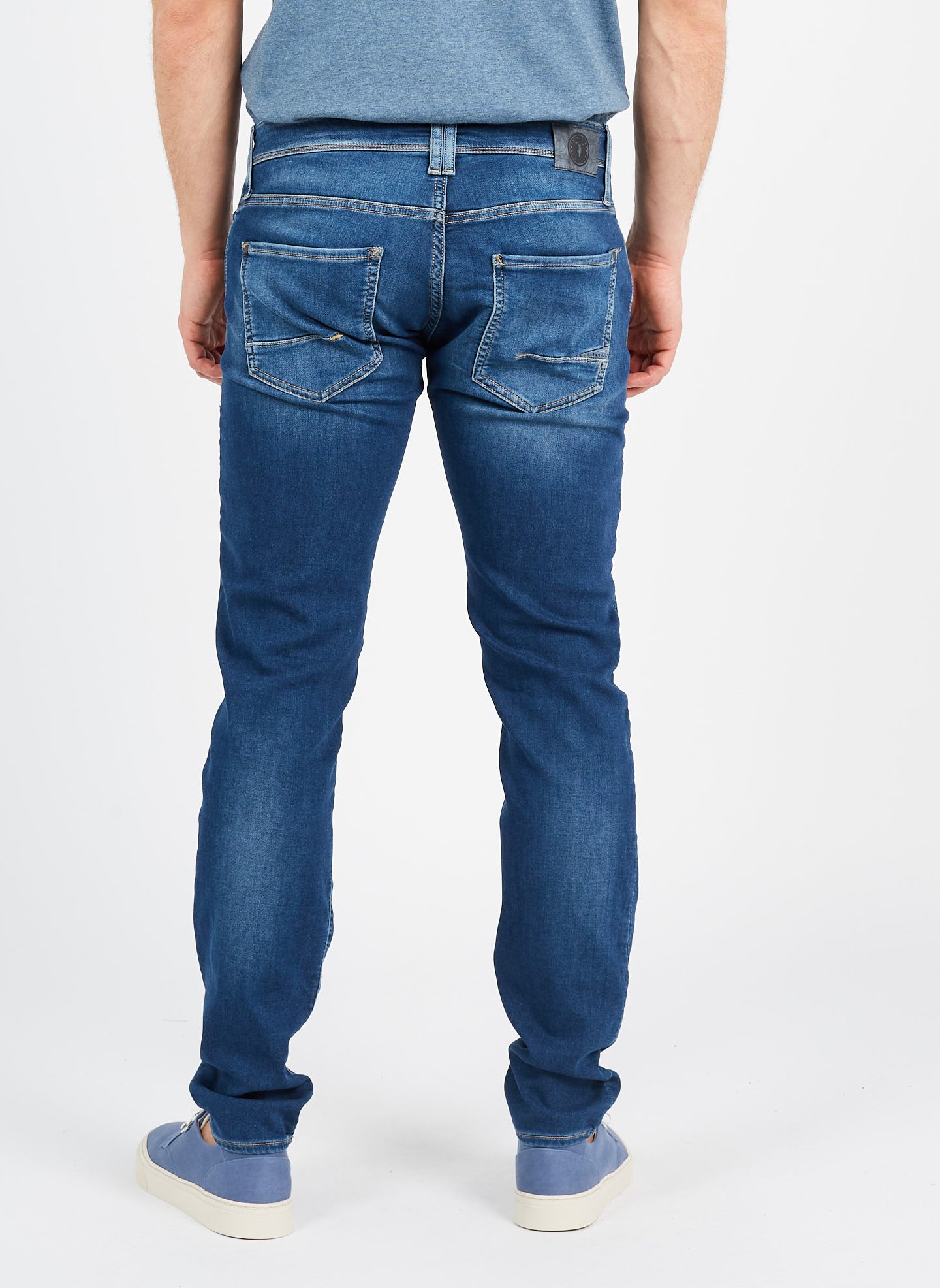 Jean slim fit en denim de coton LE TEMPS DES CERISES Bleu
