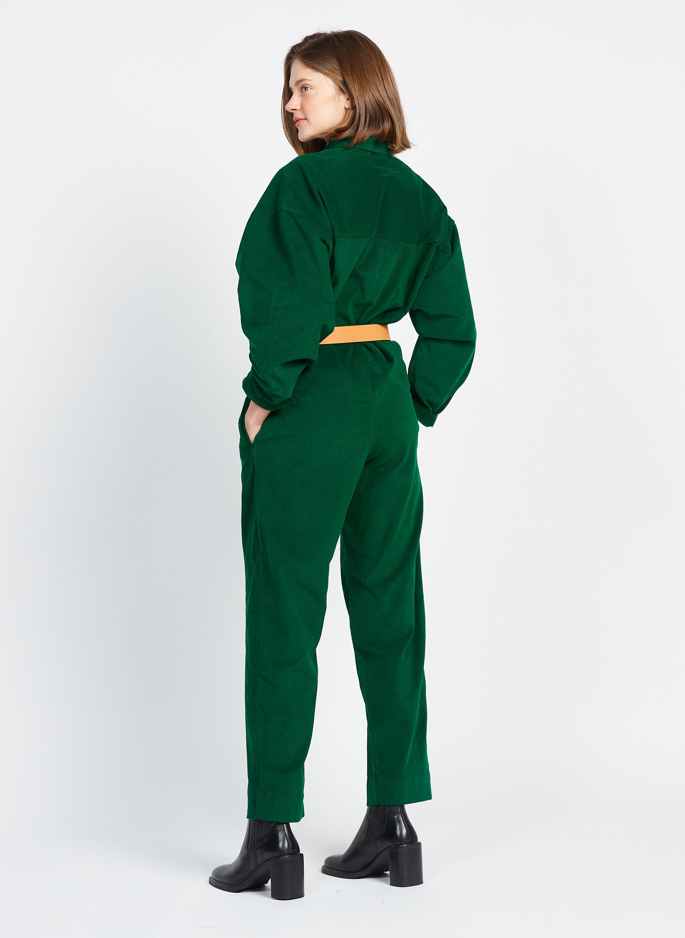 Cotton Jumpsuit With Mandarin Collar Vert Mapoesie Women Place des