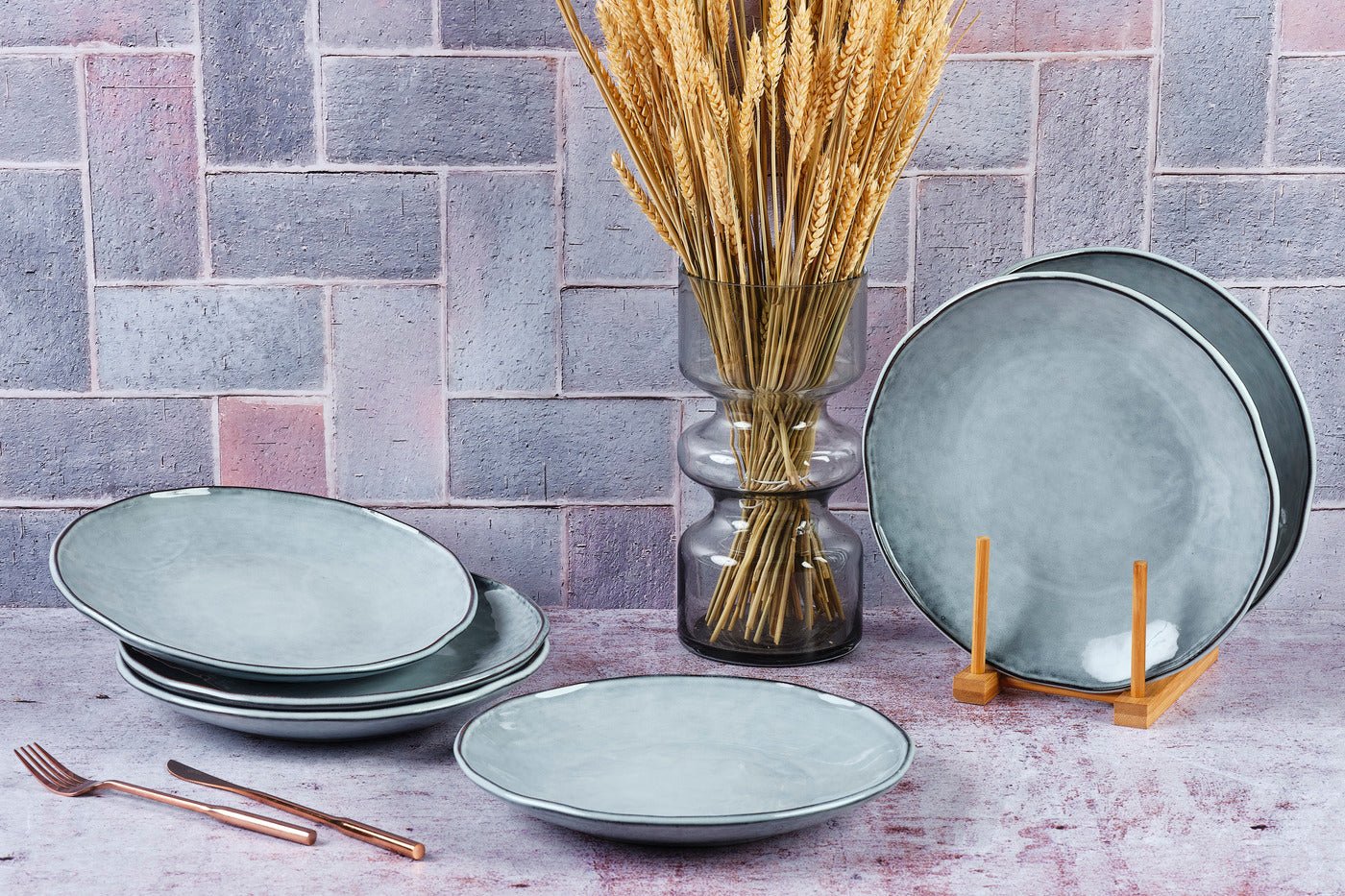 Cloud storm gray ø27cm plate - 6 pieces BJORN Grey