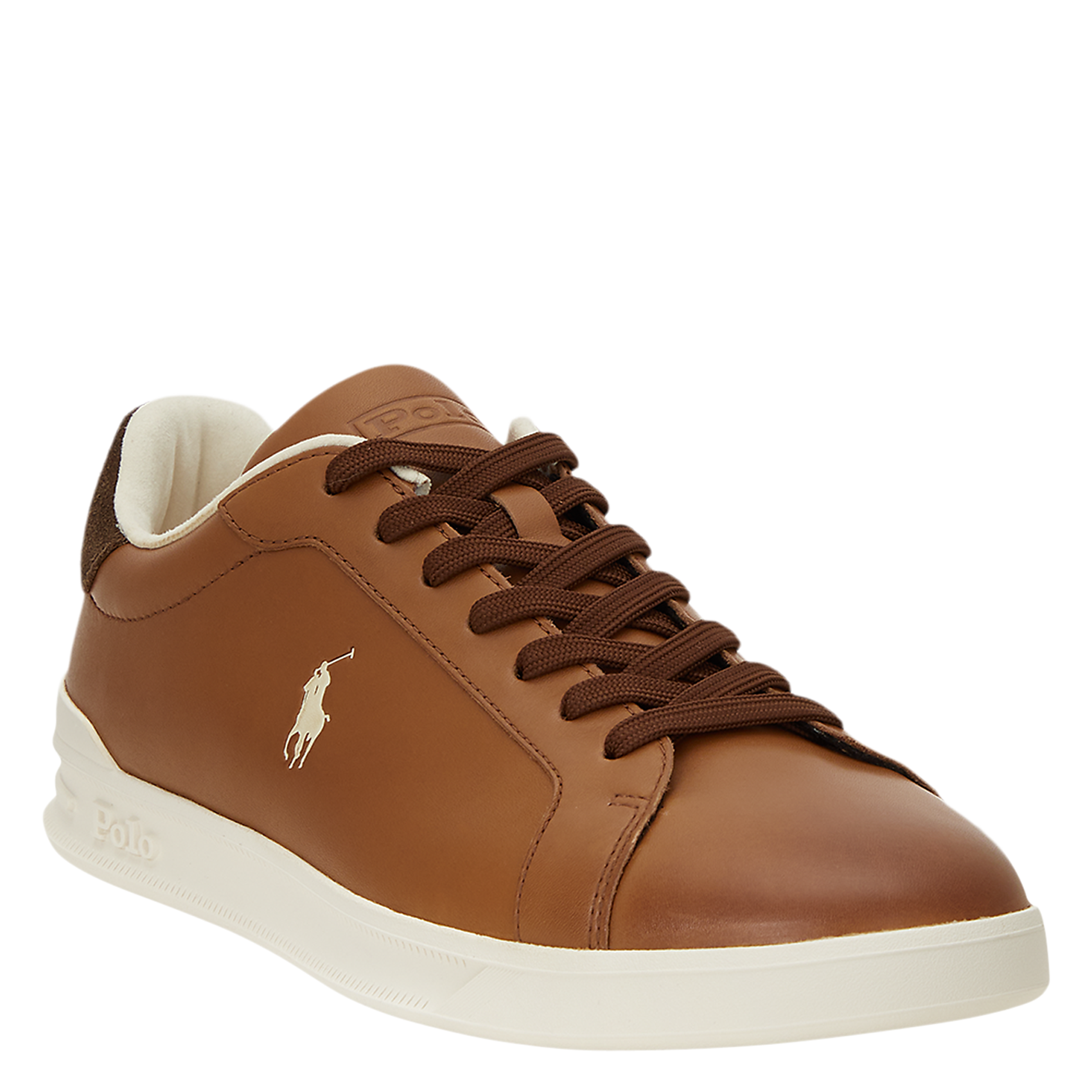 Smooth leather low-top sneakers POLO RALPH LAUREN Brown