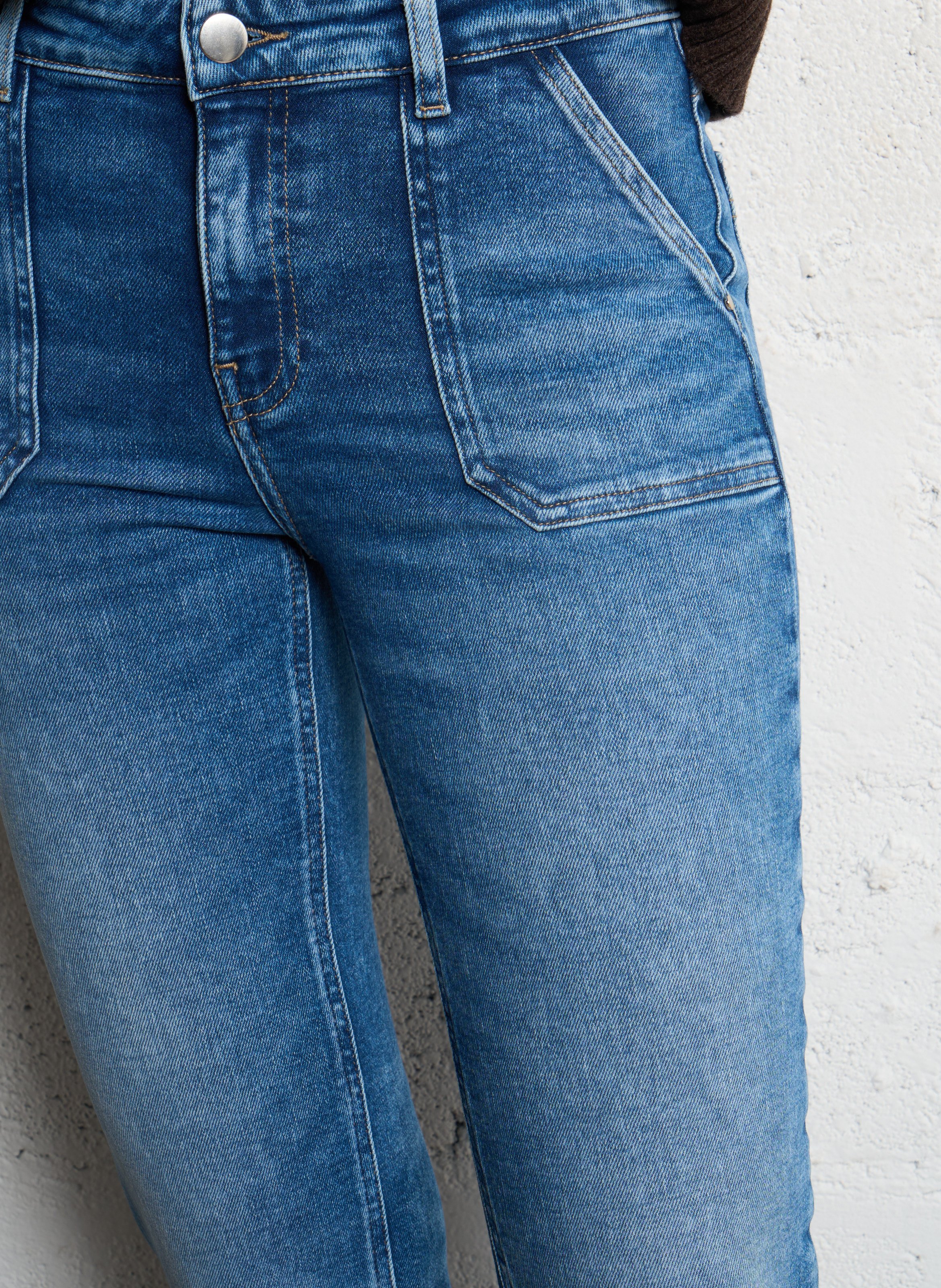 Jean slim en coton mélangé Bleu