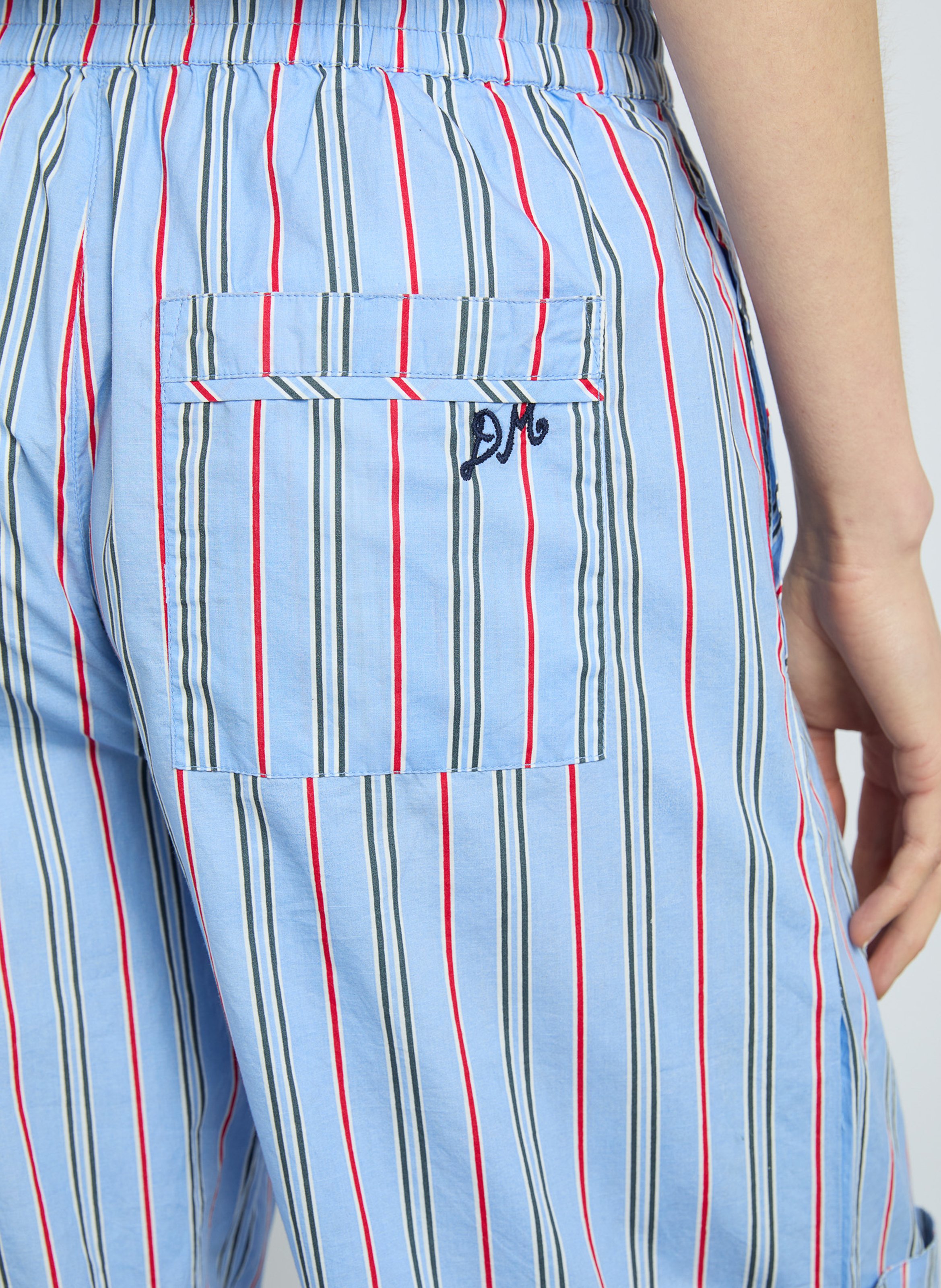 Elasticated straight leg striped trousers DAMSON MADDER Blue