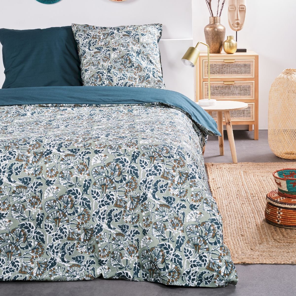 Printed cotton bed set TODAY LINGE DE MAISON Blue
