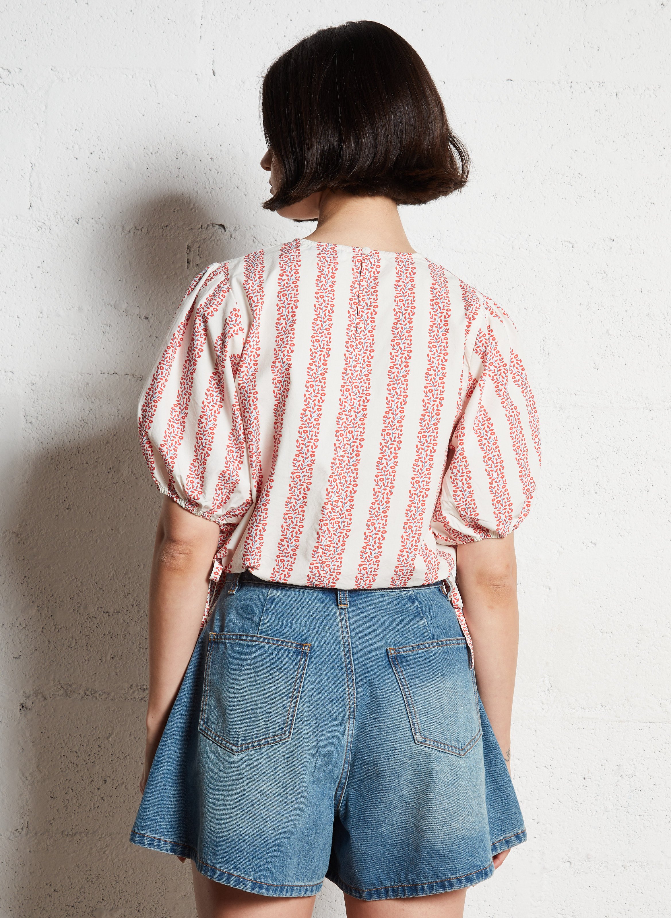 Aimee dotted Swiss top THE TINY BIG SISTER Red