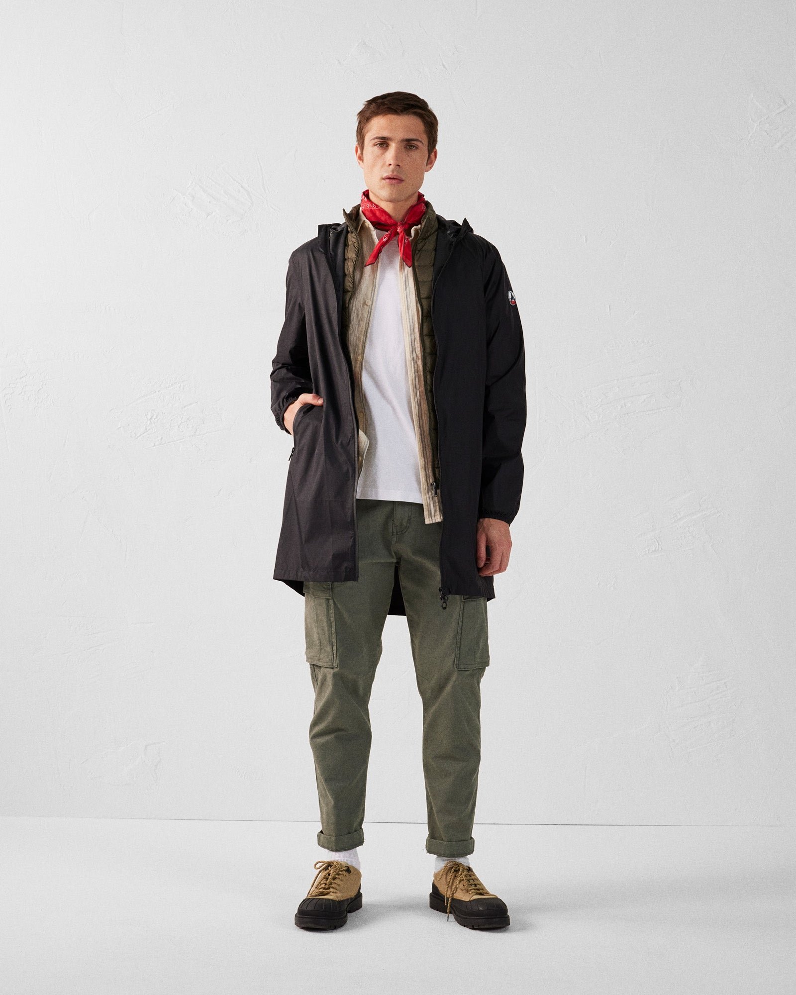 Long packable hooded raincoat Oban JOTT Black