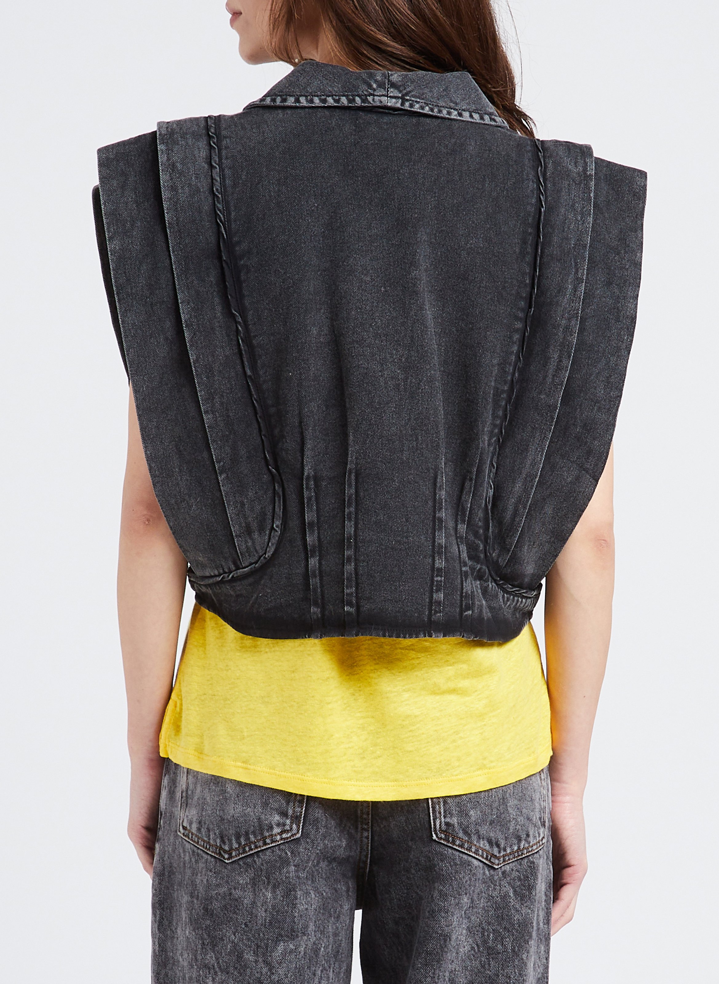 Veste col V en coton  BY BAR Noir