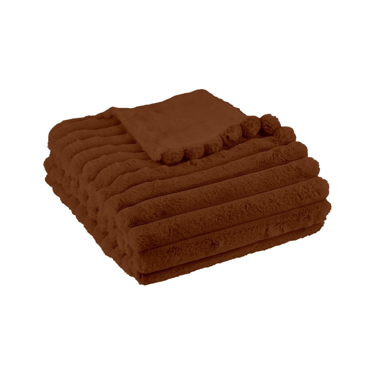 Solid ribbed plaid TODAY LINGE DE MAISON Brown