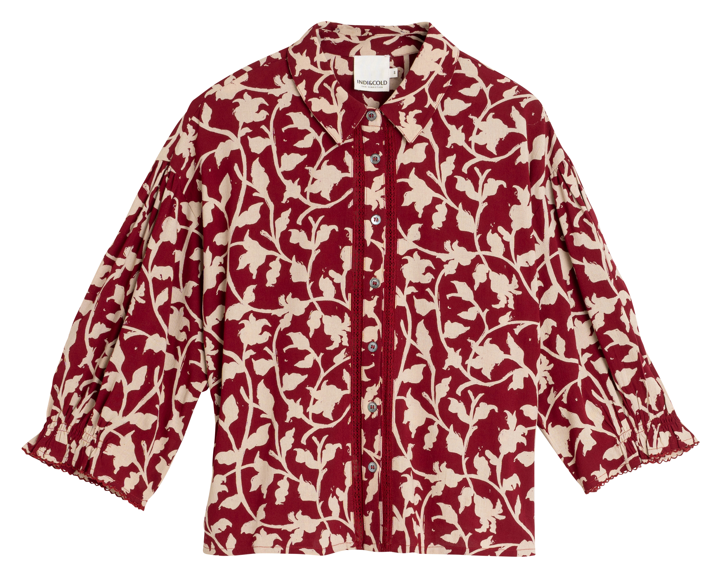 Loose shirt with floral patterns INDI & COLD Purple