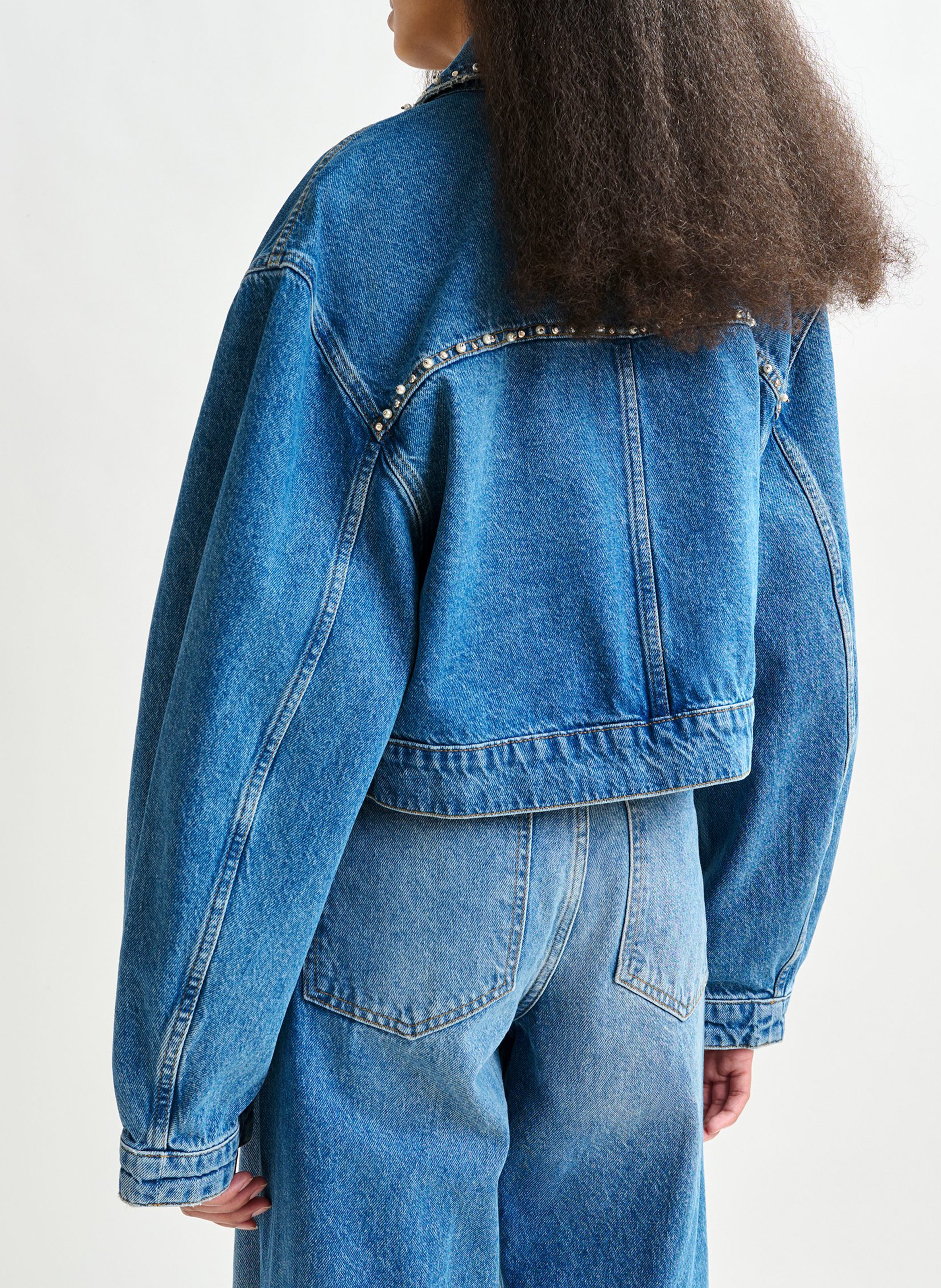 Straight cotton jacket ESSENTIEL ANTWERP Blue