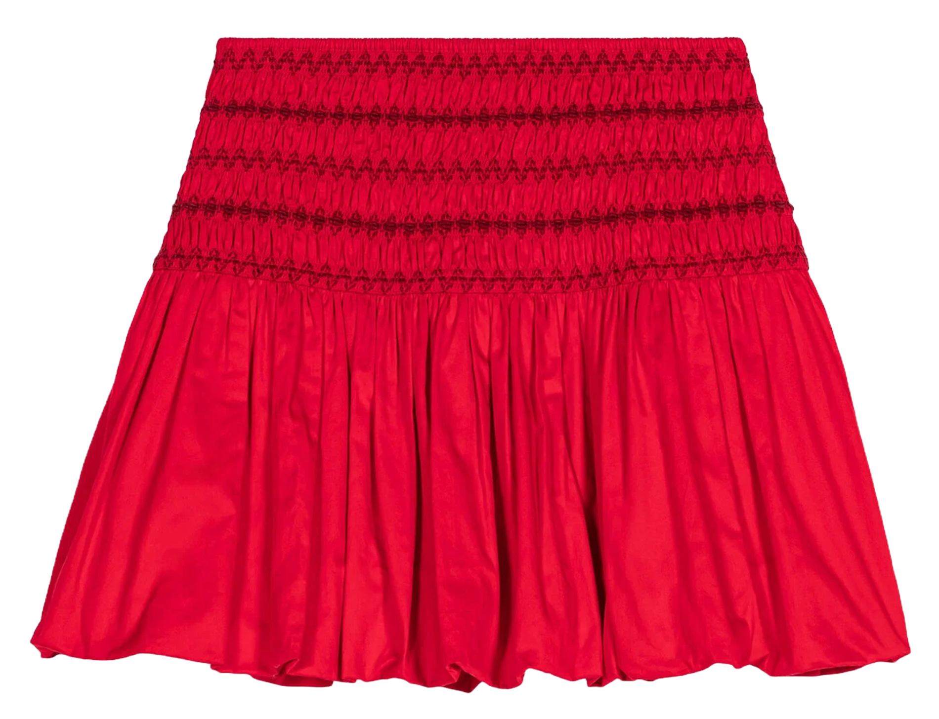 Flared elasticated short skirt Red