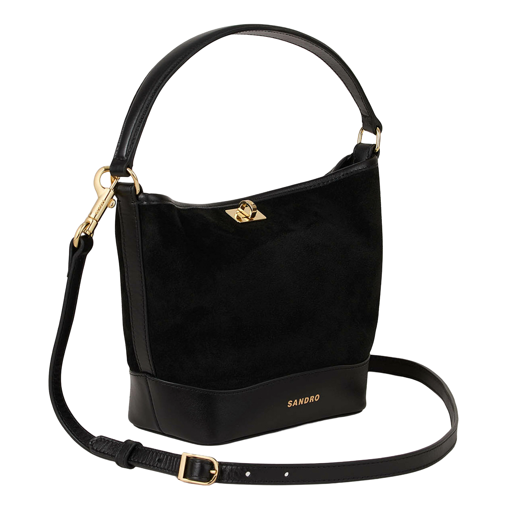 Suède emmertas  SANDRO Zwart