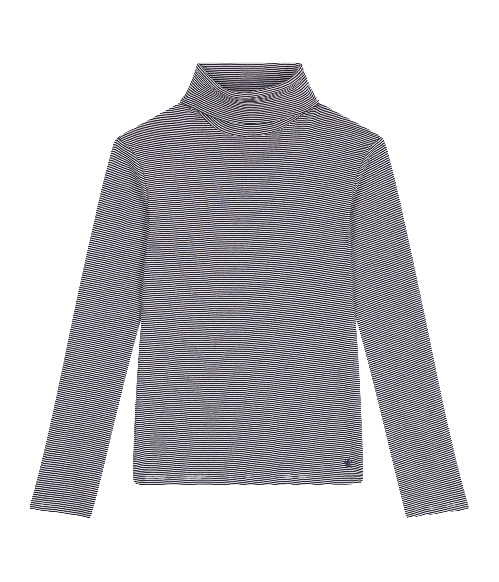 Gerader Baumwoll-Rollkragenpullover mit Streifen PETIT BATEAU Mehrfarbig