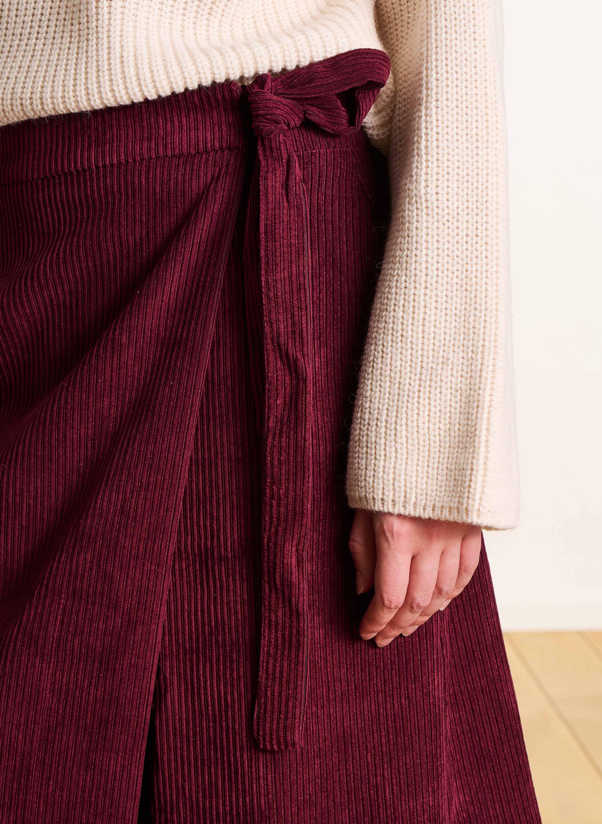 Velvet wrap midi skirt LA FEE MARABOUTEE Brown