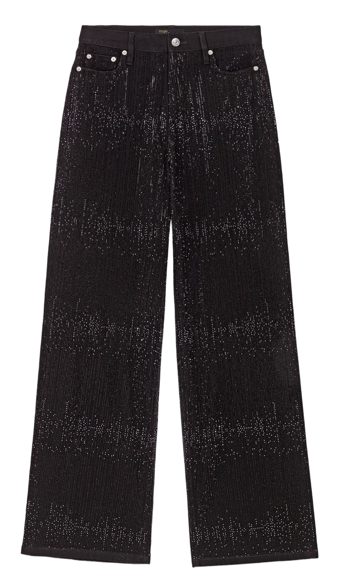 Hoge taille jeans met pailletten MAJE Zwart