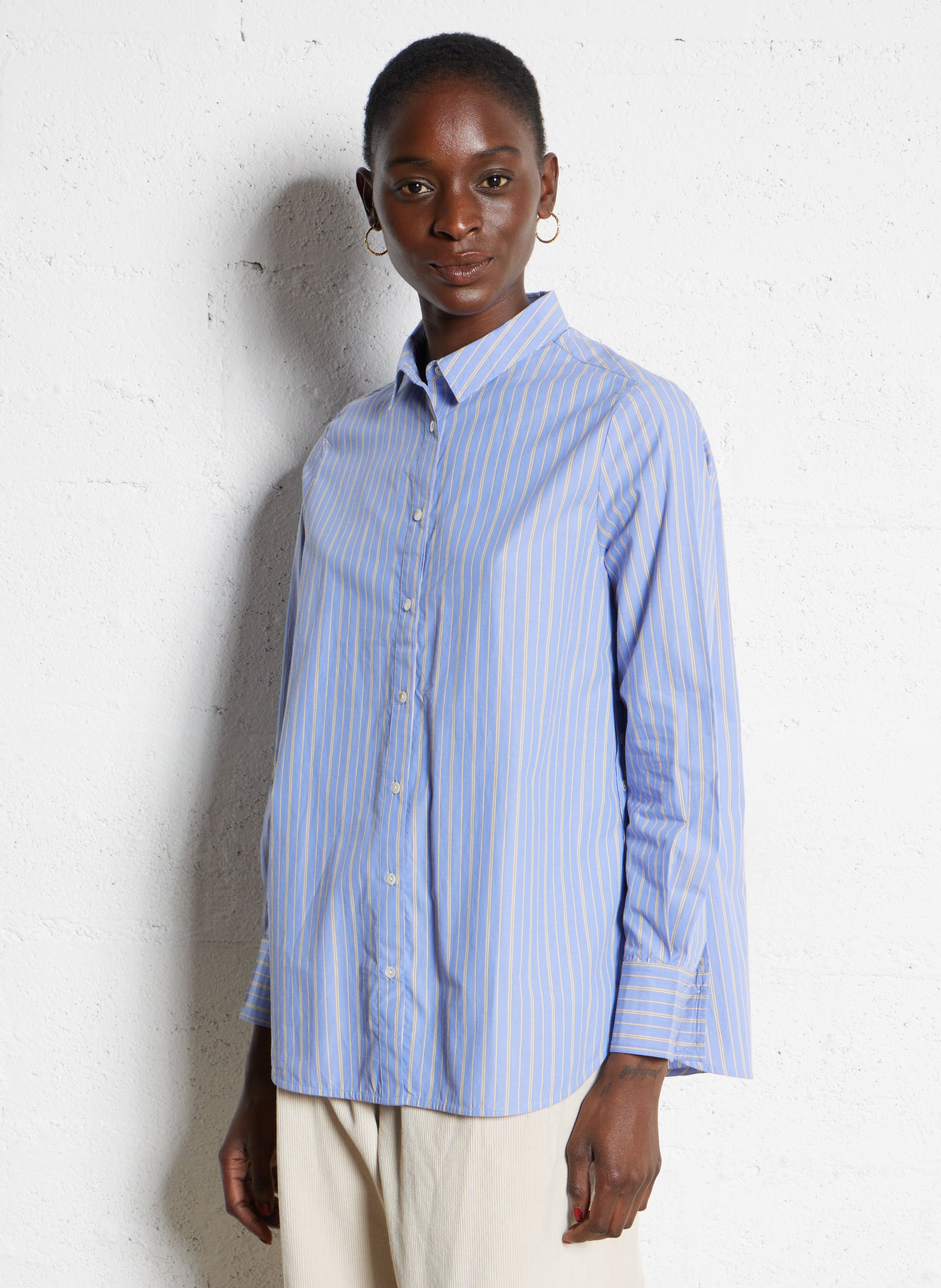 Capri plain oversized shirt BELLA JONES Blue