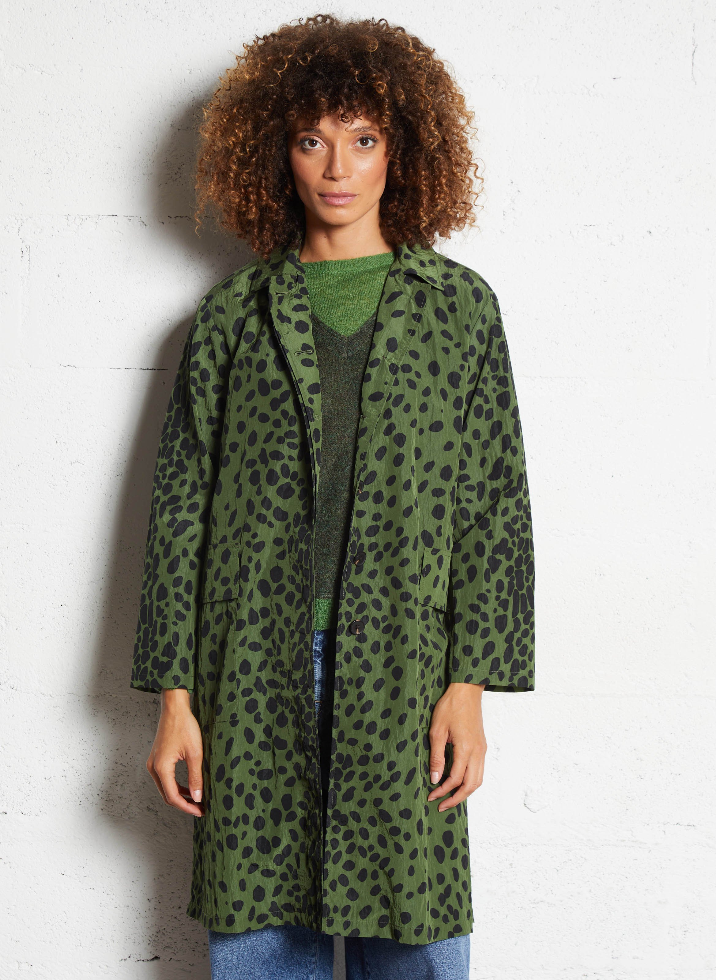 Blouson col classique imprimé LEON & HARPER