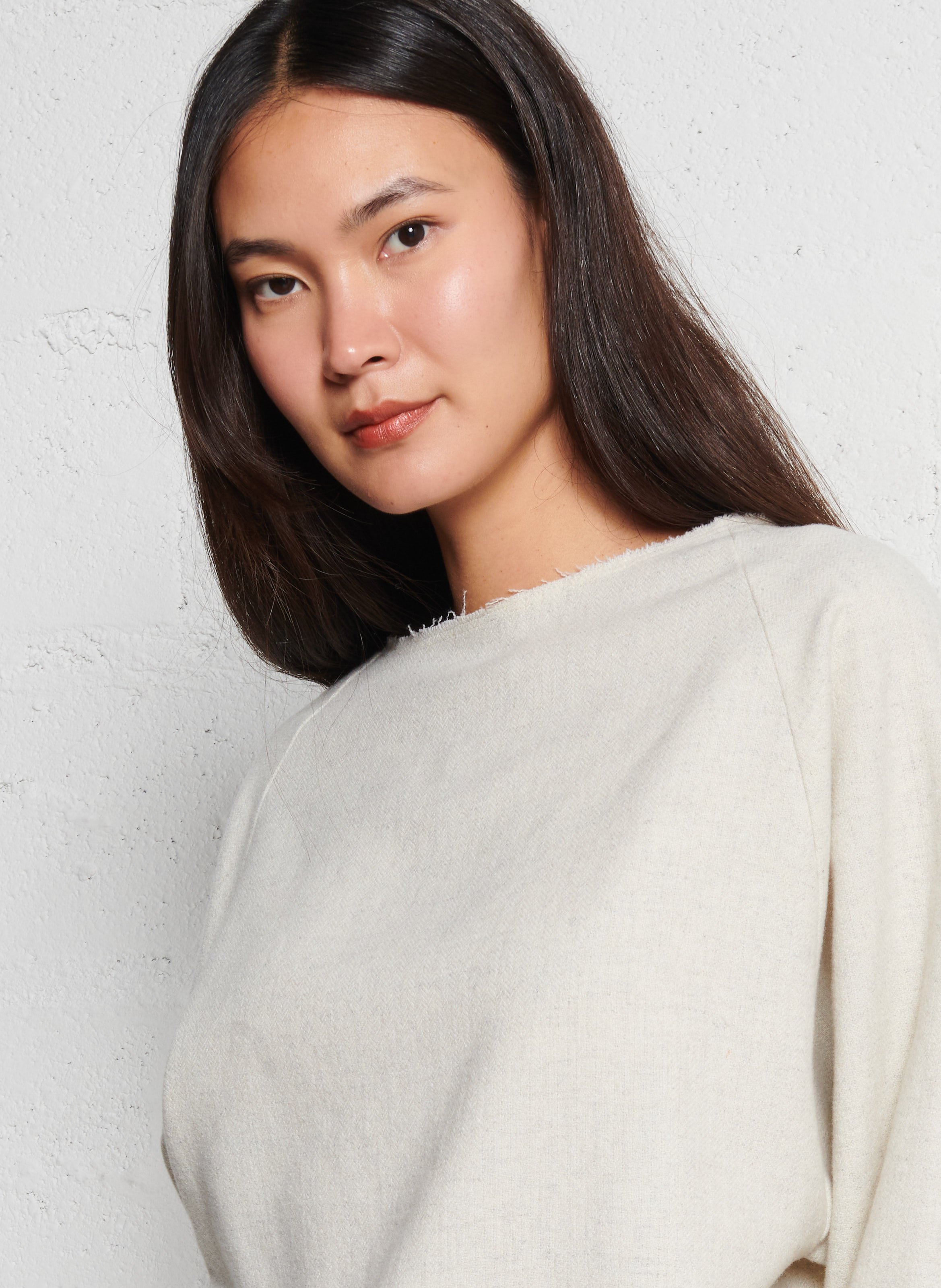 Top droit col rond en laine mélangée MASSCOB Argent