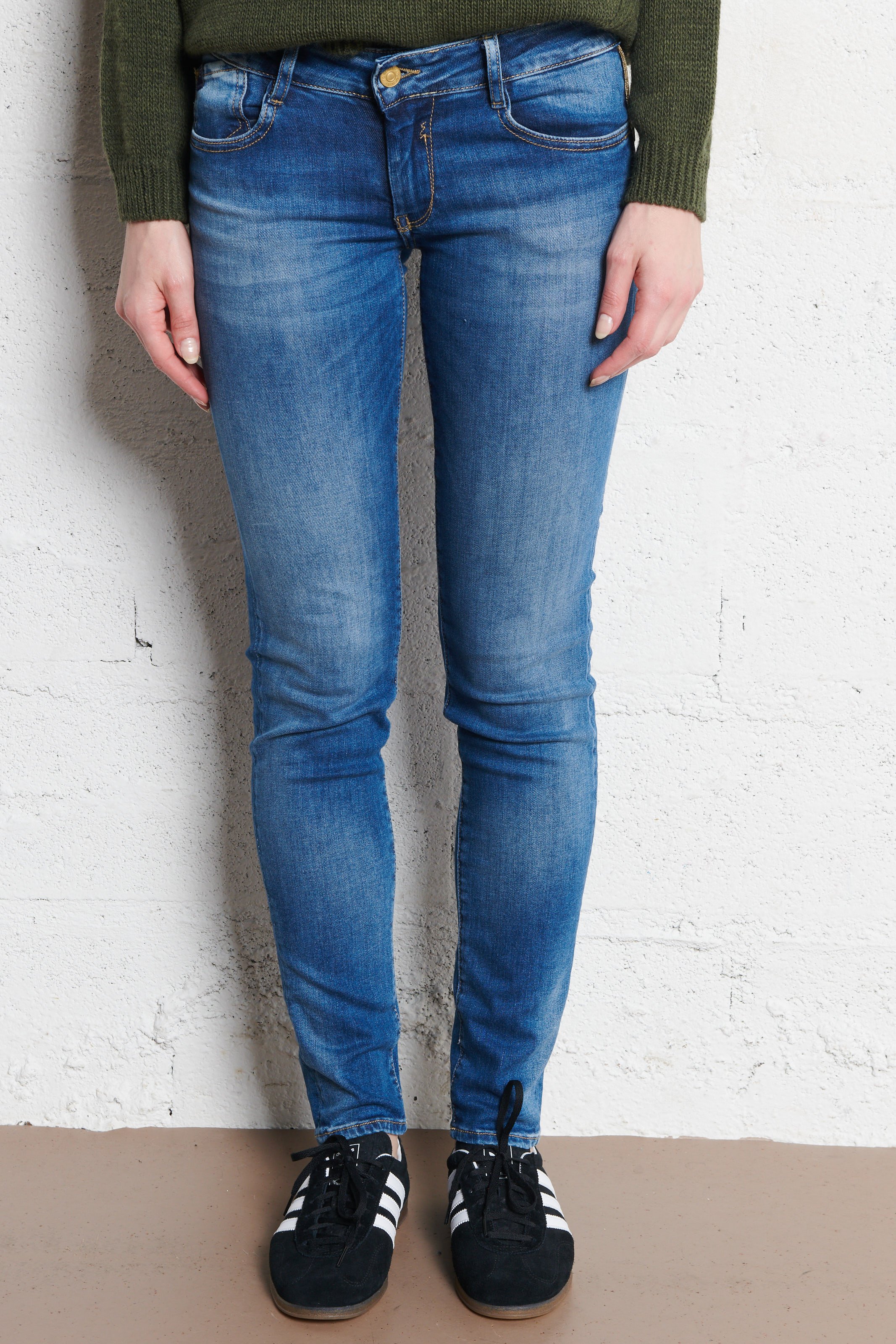 Jean slim en coton mélangé LE TEMPS DES CERISES Bleu