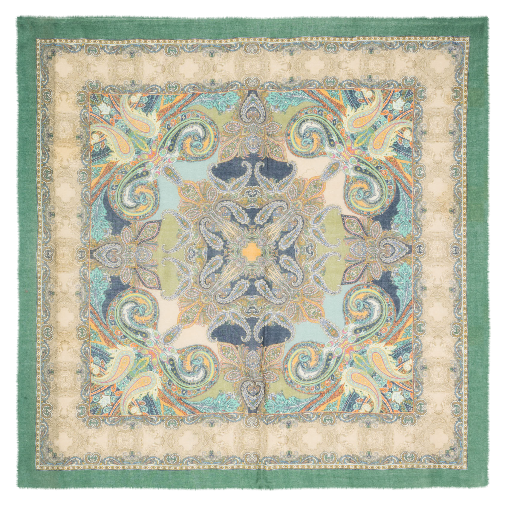 Foulard imprimé en laine mélangée SUD EXPRESS Vert