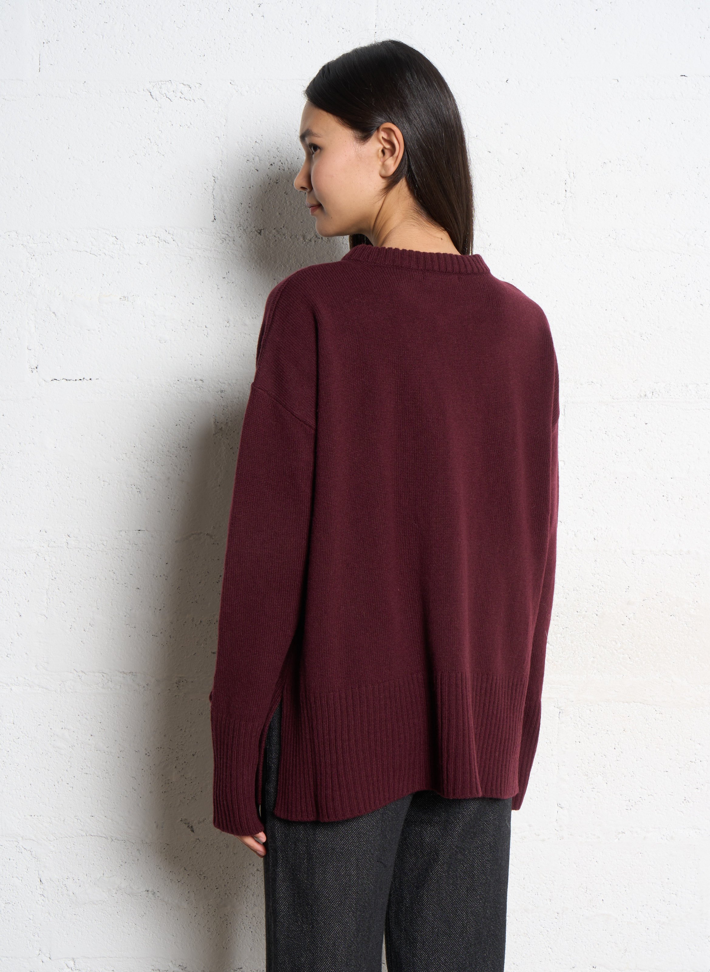 Pull oversize en laine et cachemire  THE NEW SOCIETY Rouge