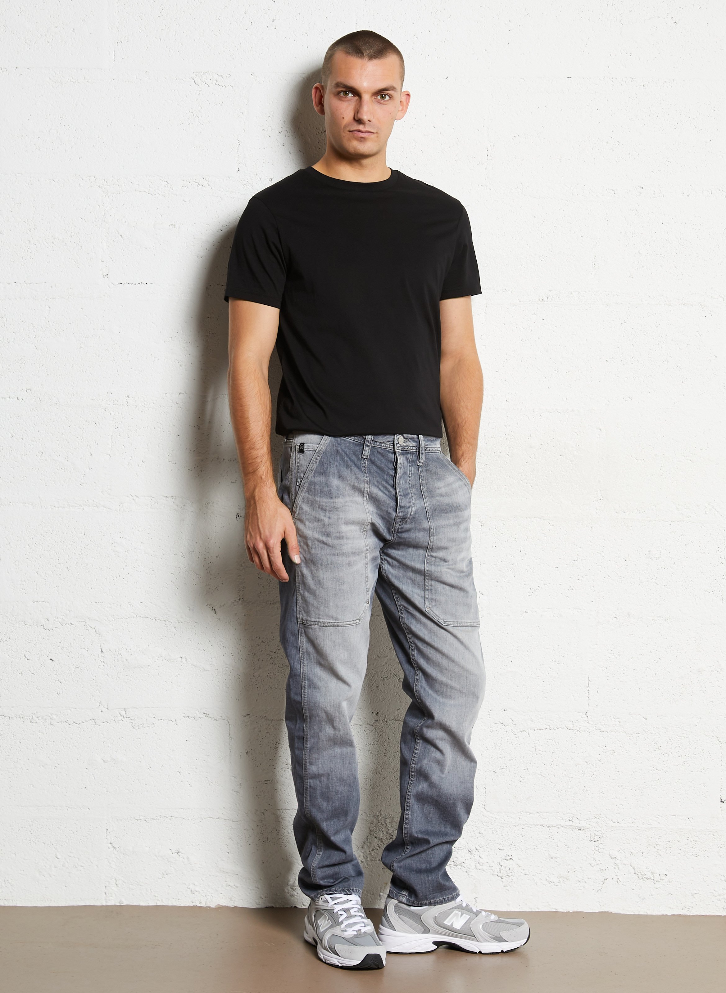 Jeans dritti sbiaditi LE TEMPS DES CERISES Grigio