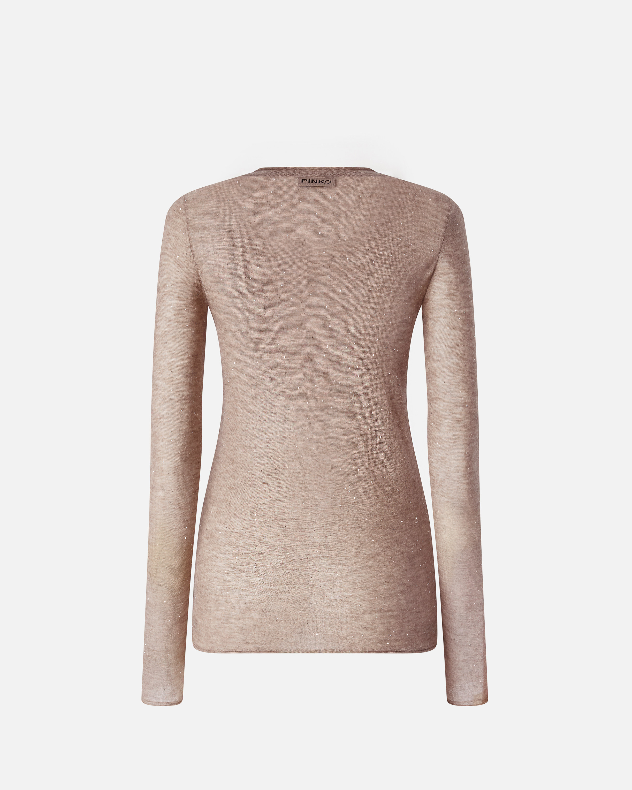 Round neck sweater with sequins PINKO Beige