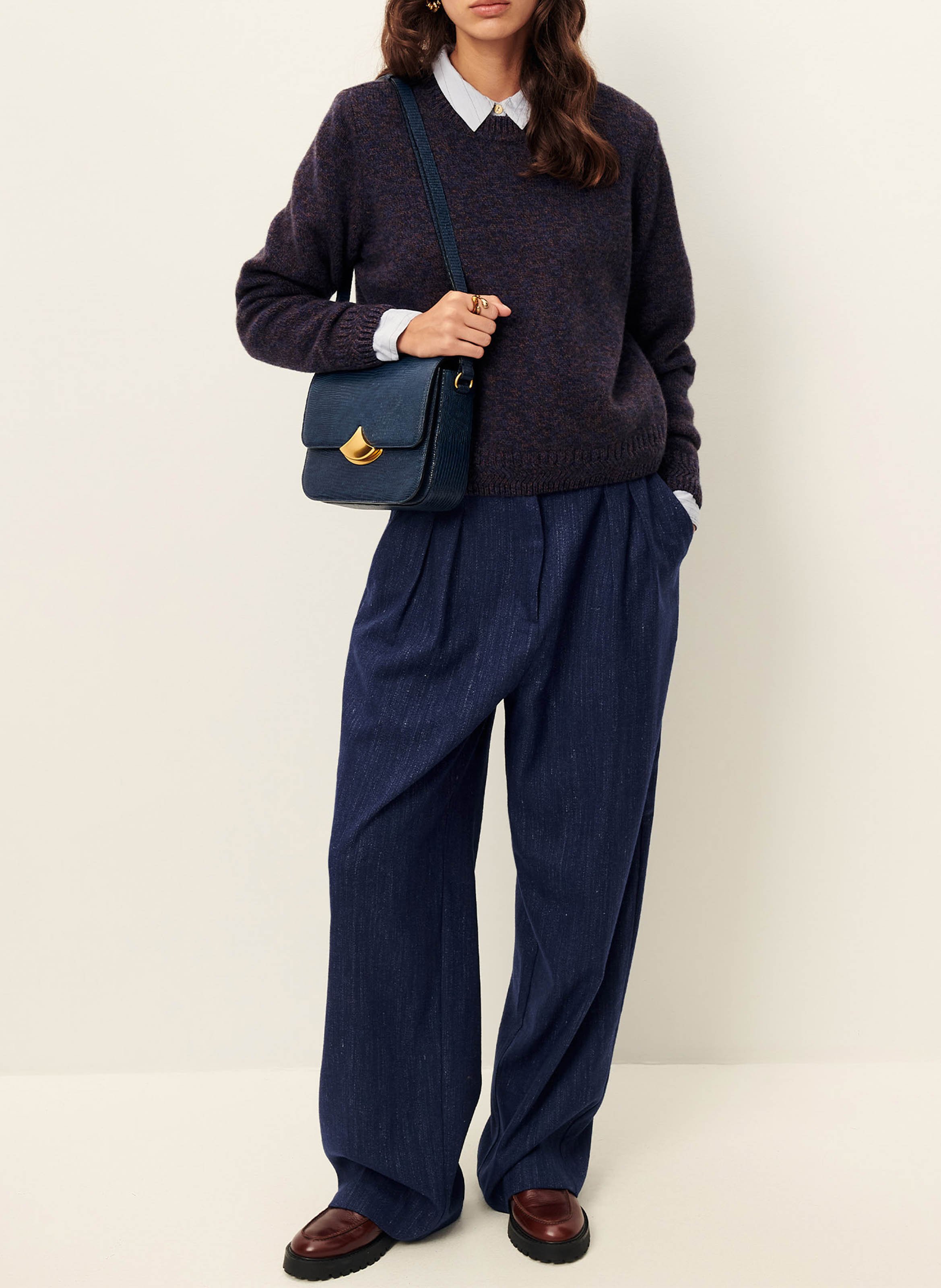 Pantalon droit taille haute uni SESSUN Bleu