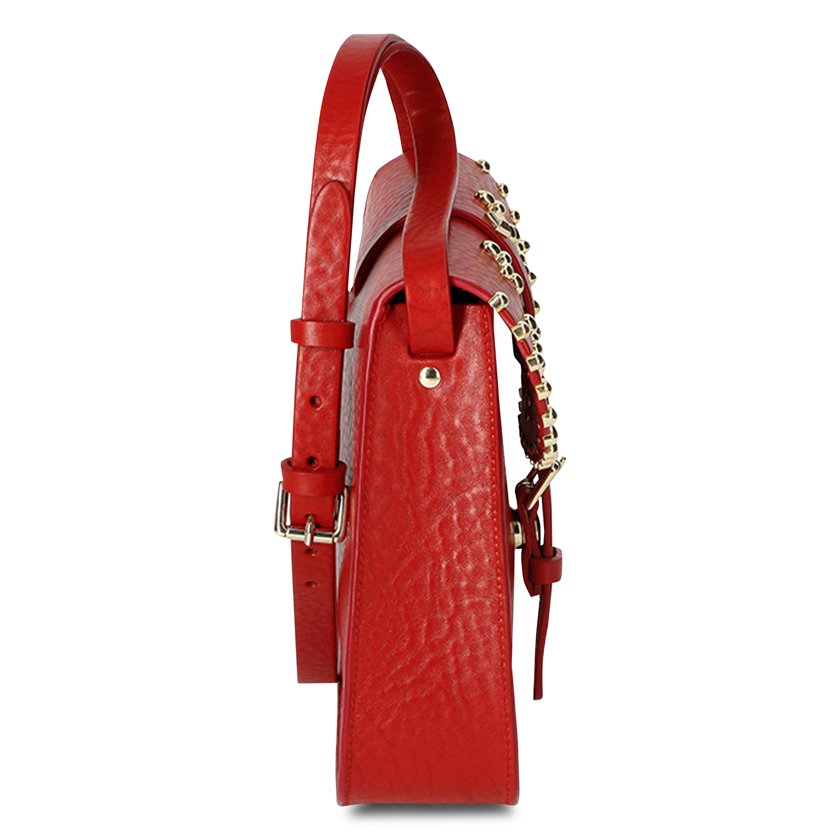 Sac porté épaule en cuir HERBERT FRERE SOEUR Rouge