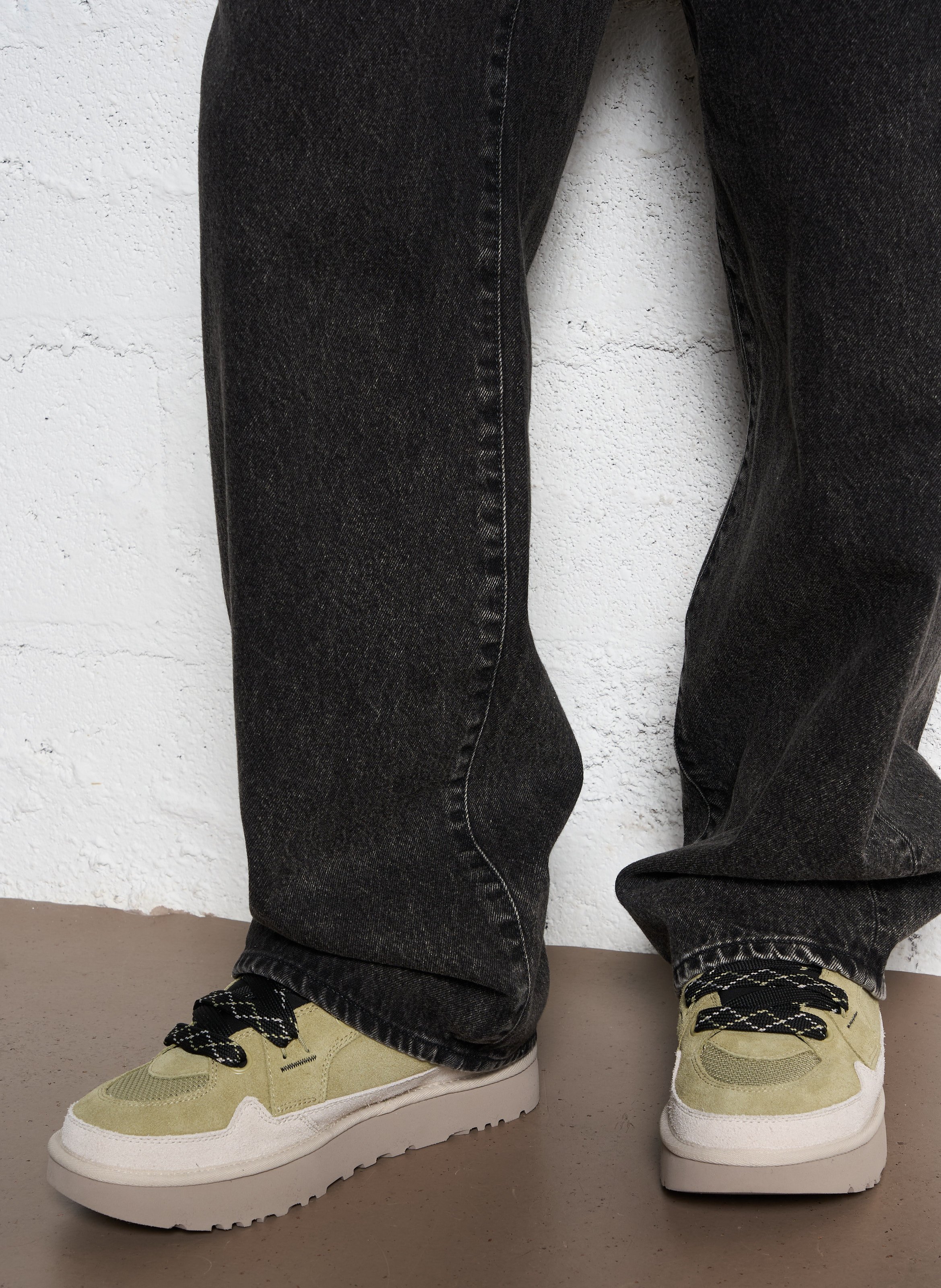 Baskets basses en cuir mélangé UGG Marron