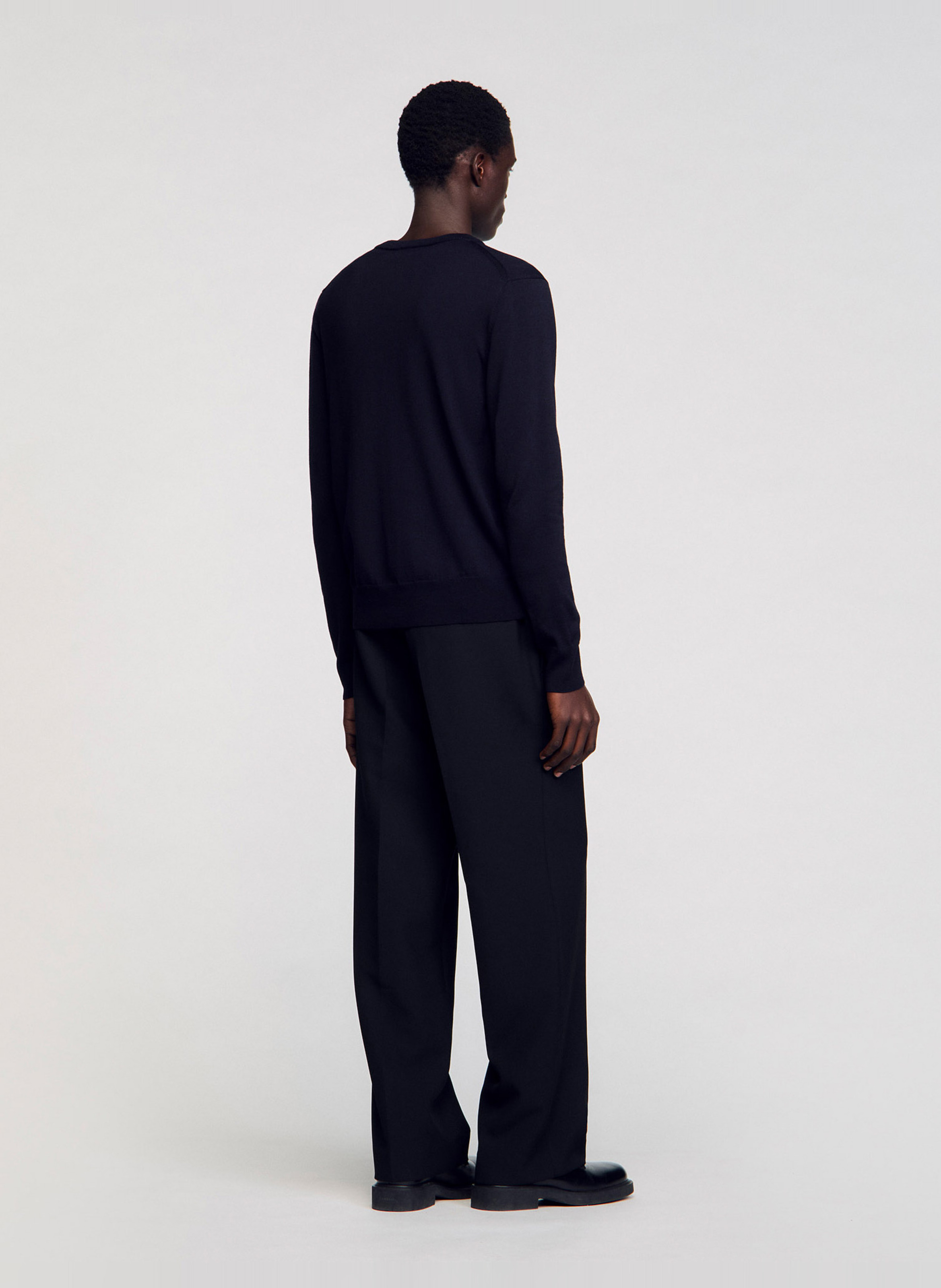 Round-neck wool sweater SANDRO Blue