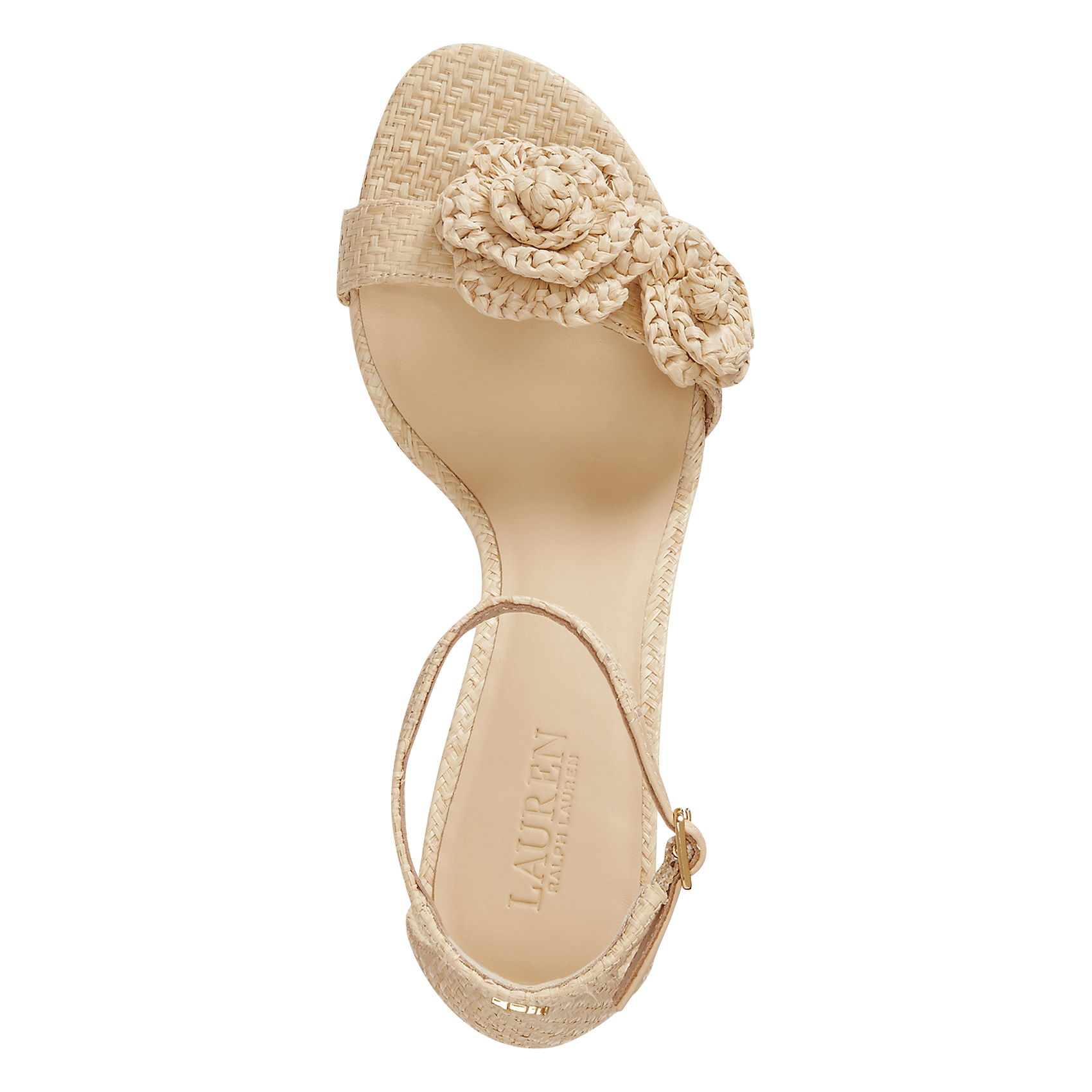 Sandales hautes en raphia  LAUREN RALPH LAUREN Beige