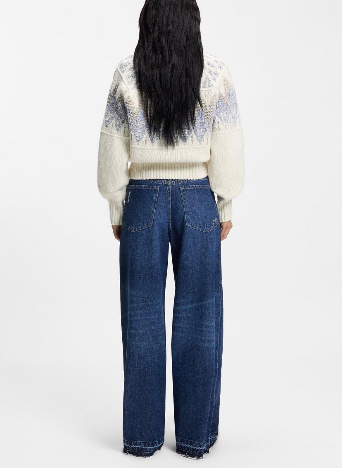 Straight round neck jacquard printed sweater BOSS Multicolored