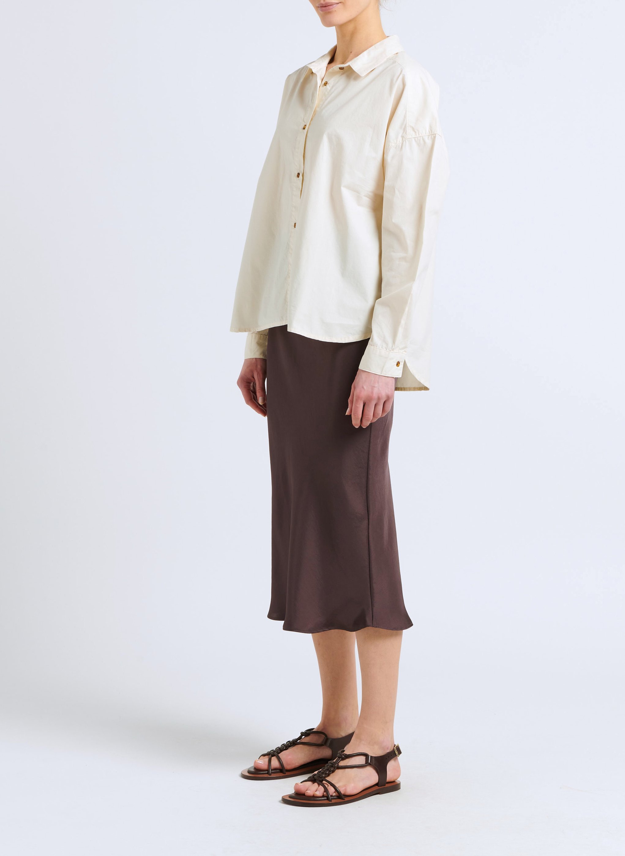 Katoenen blouse met klassieke kraag CHLOE STORA Wit