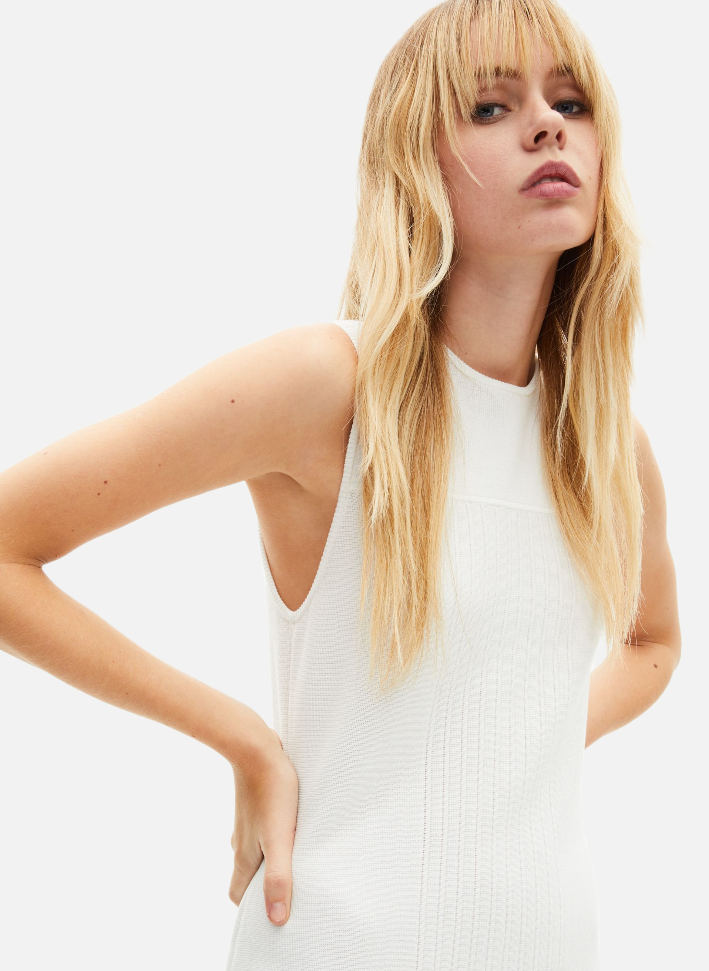 Short pleated knit dress THE KOOPLES Beige