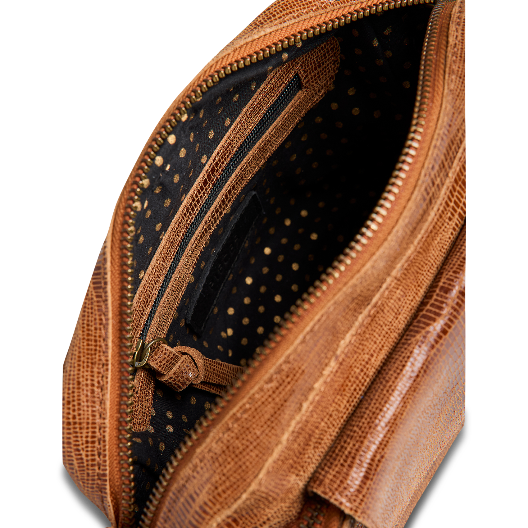 Sac bandoulière jacquard brillant en cuir PIECES Marron