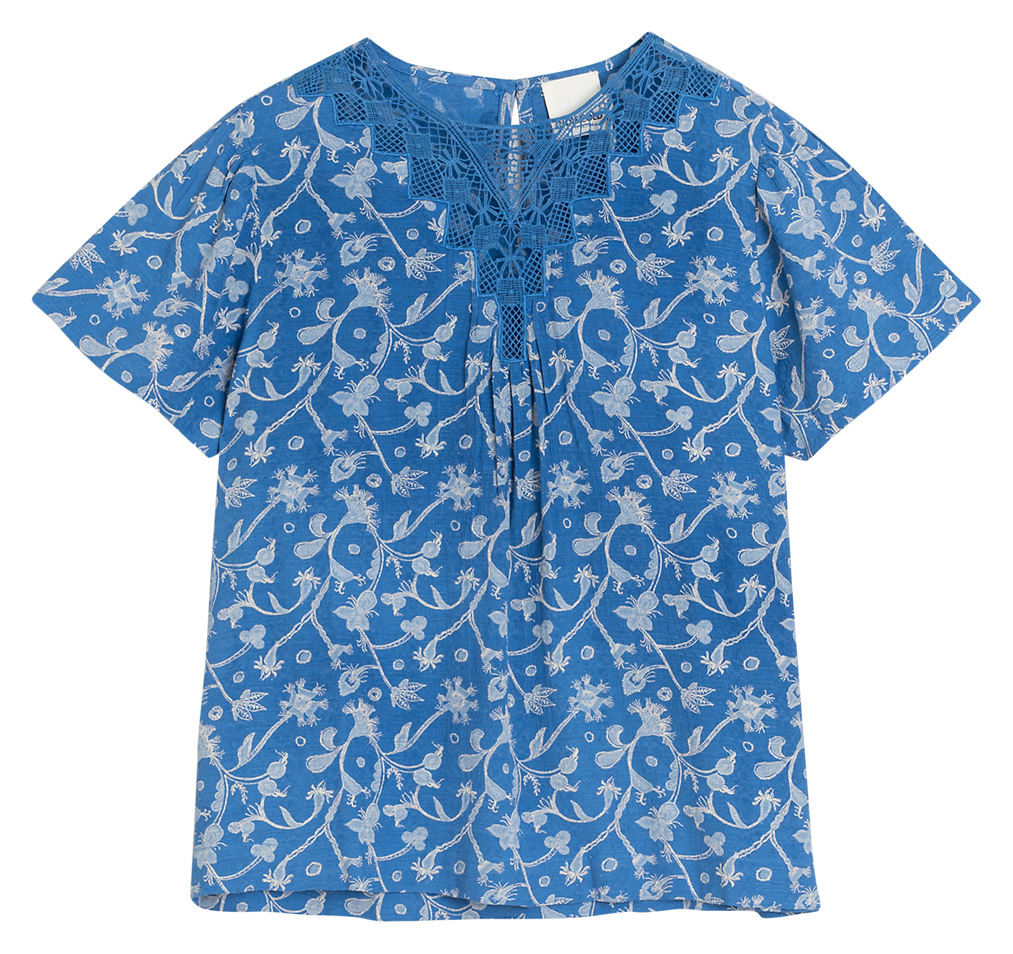 Ruime top met korte mouwen en print INDI & COLD Blauw